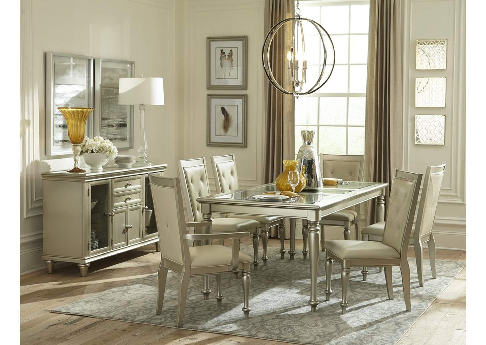 Side Chair P/U Crystal Button,Homelegance