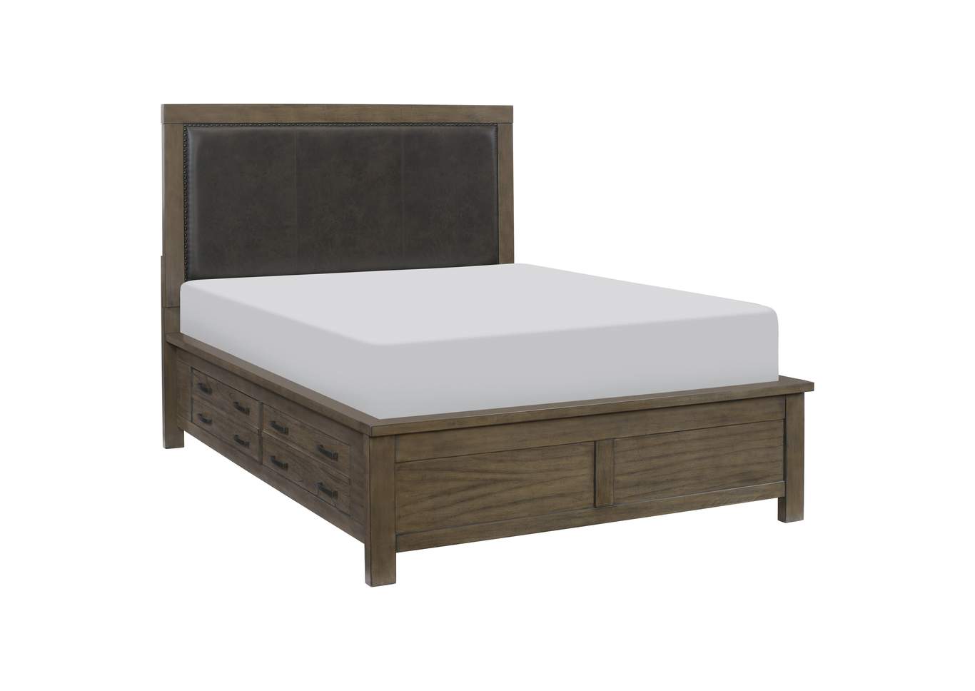Brown Eastern King Platform Bed with Storage Drawers,Homelegance
