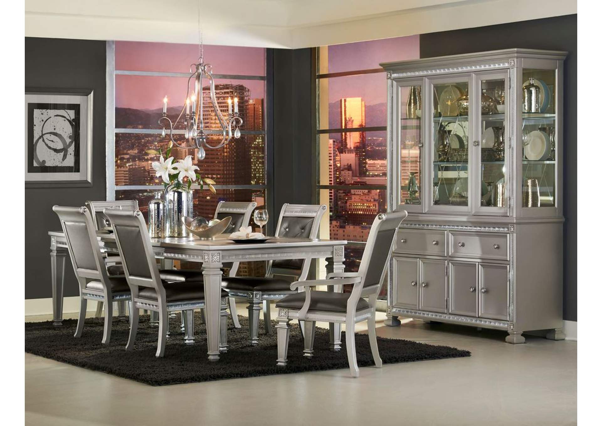 Dining Table, Silver Fin, Acrylic,Homelegance