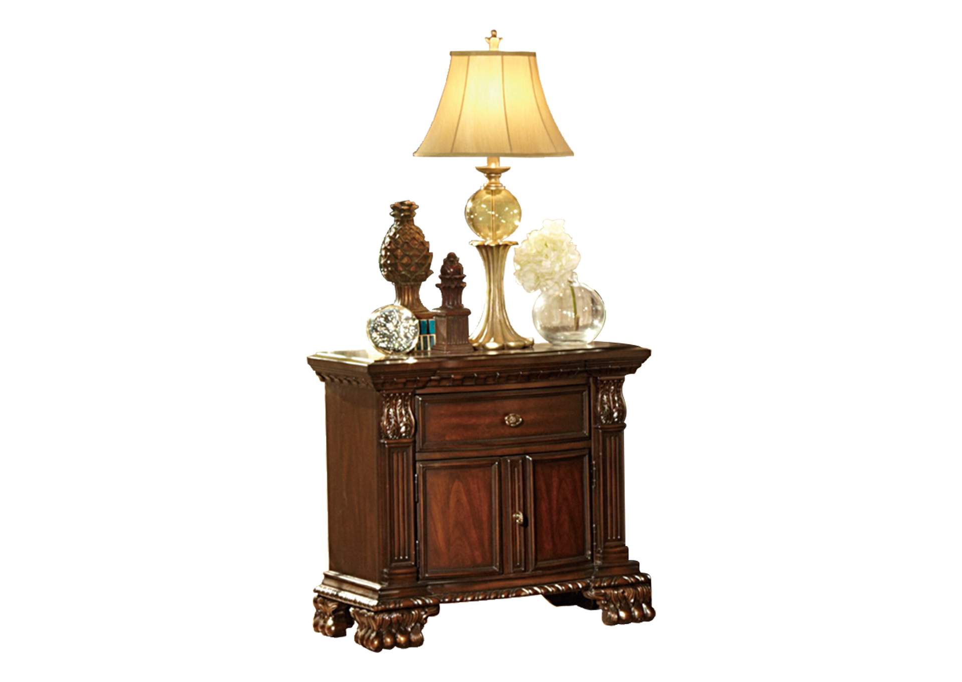 Cherry Night Stand, Warm Cherry,Homelegance