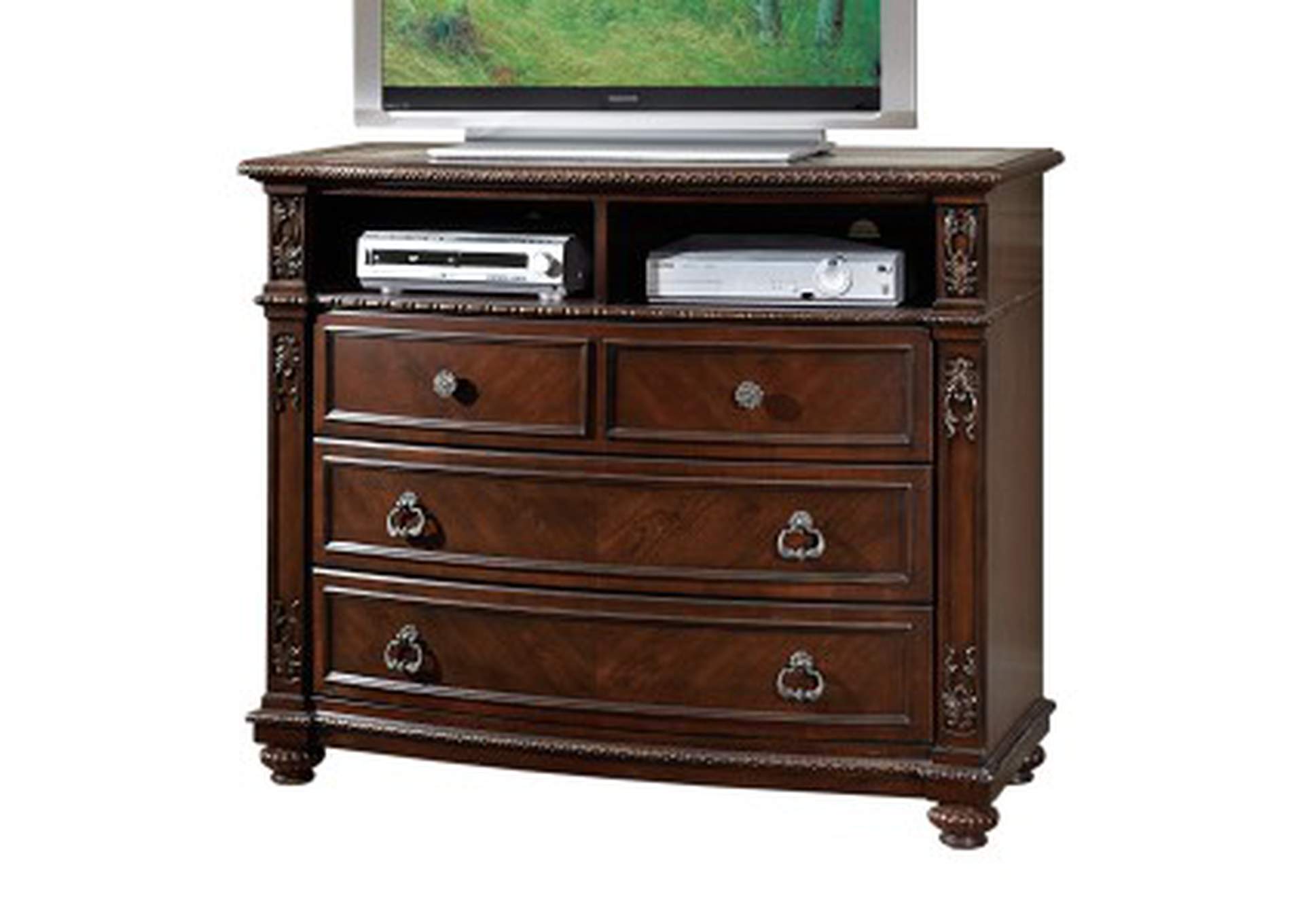 Media Chests Tv Chest, Marble Insert,Homelegance