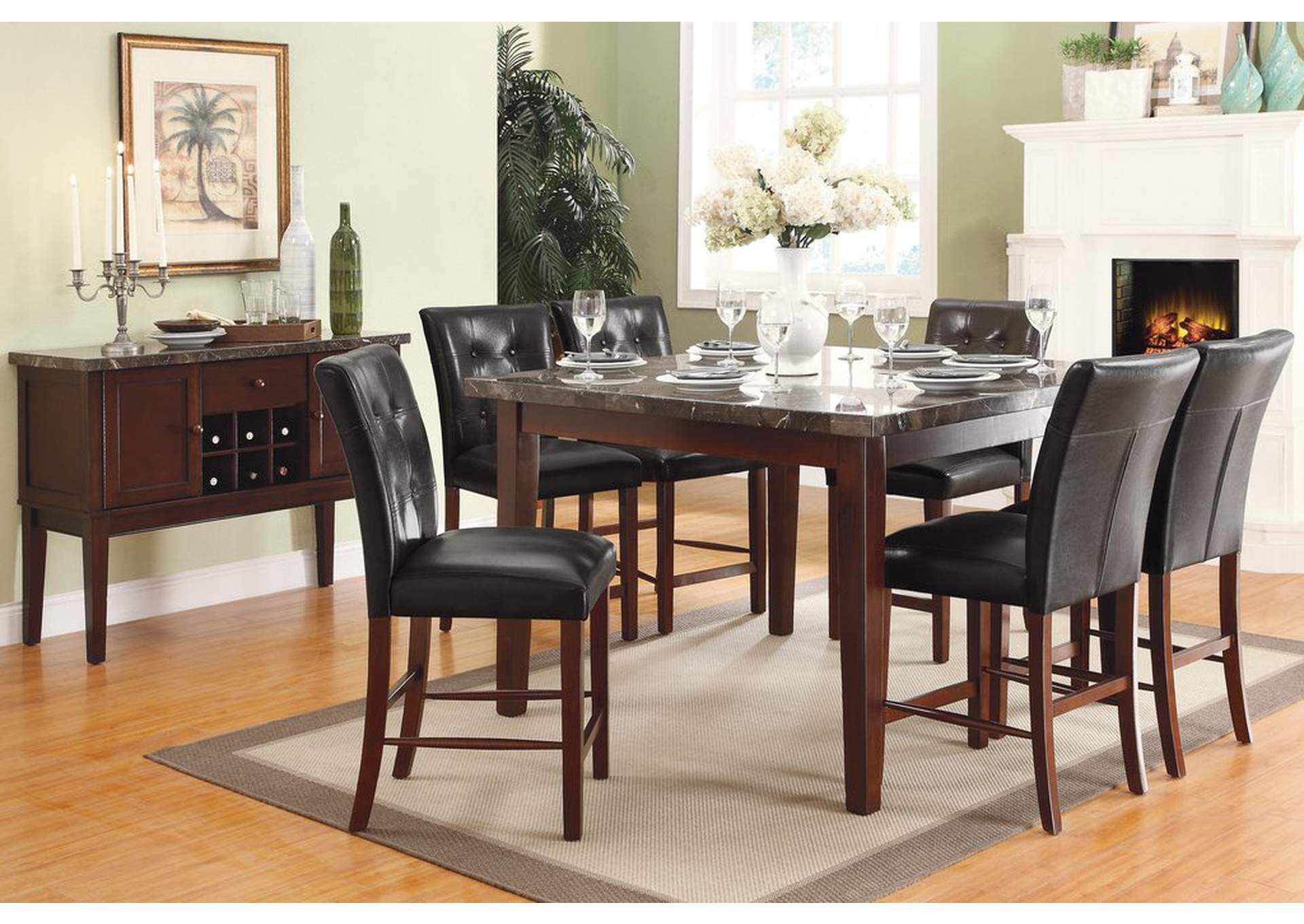 Counter Height Table; Marble Top,Homelegance