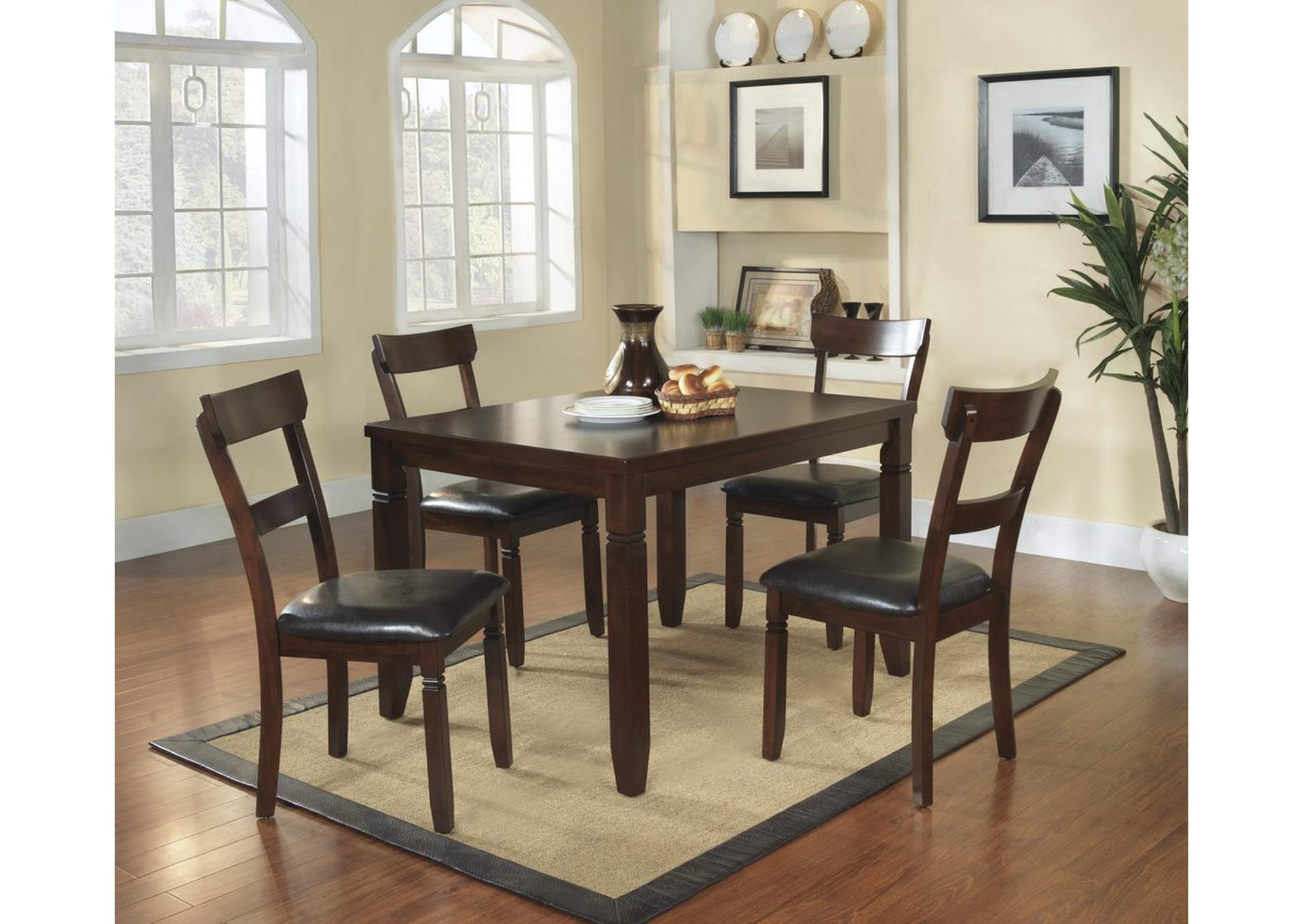 5 Piece Pack Dinette Set; Espresso,Homelegance