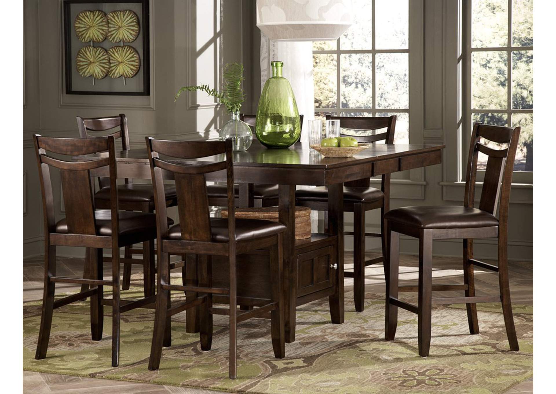 Counter Height Chair; Brown P/U,Homelegance