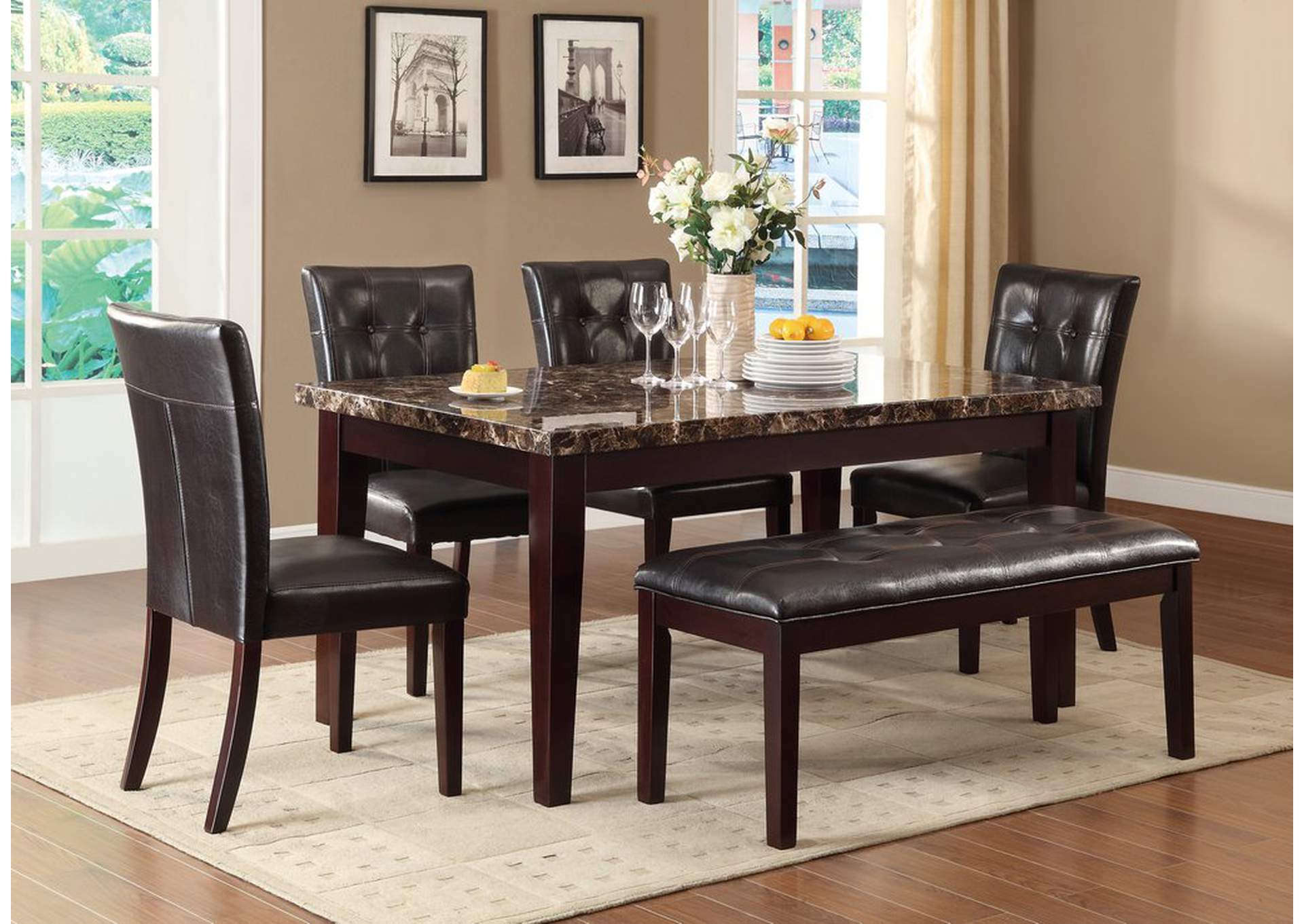 Dining Table; Paper Marble,Homelegance