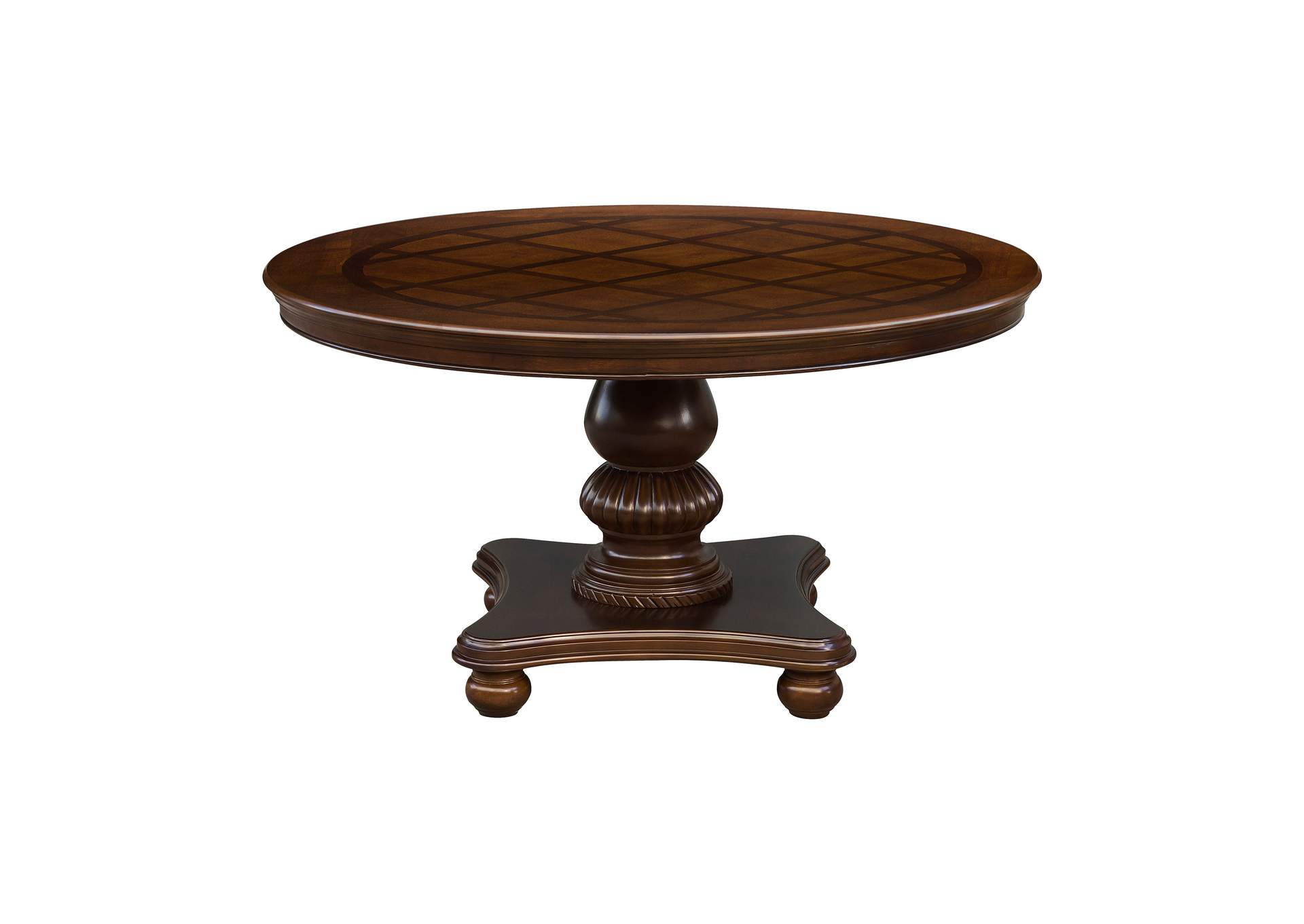 Lordsburg Brown Round Dining Table,Homelegance