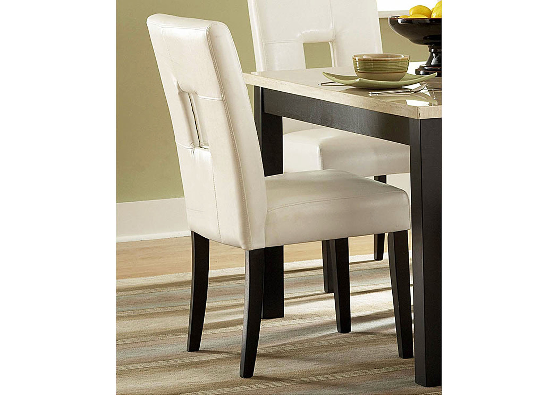 Archstone White Bi-Cast Vinyl Side Chair (Set of 2),Homelegance