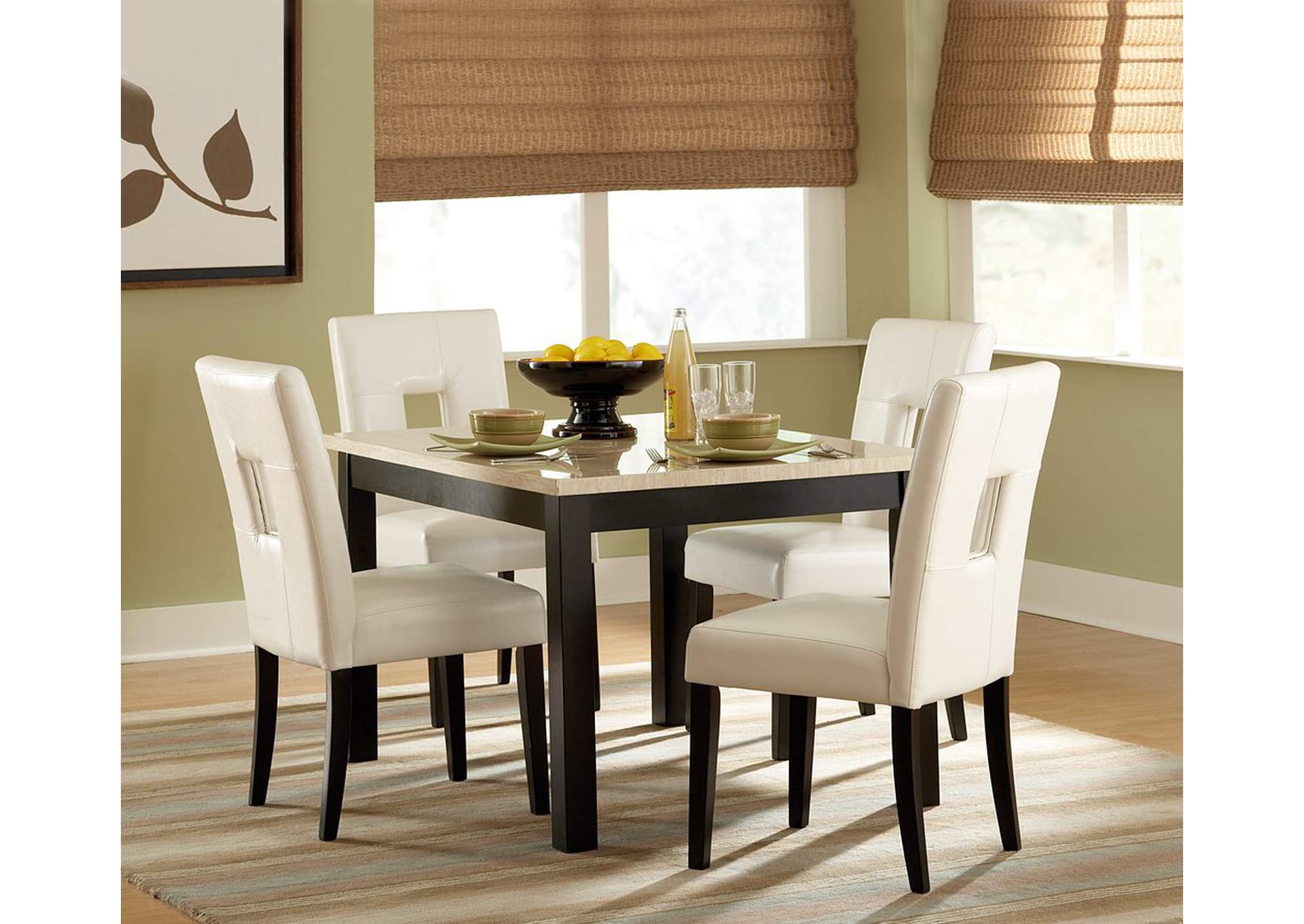 Side Chair; White P/U; Keyhole,Homelegance