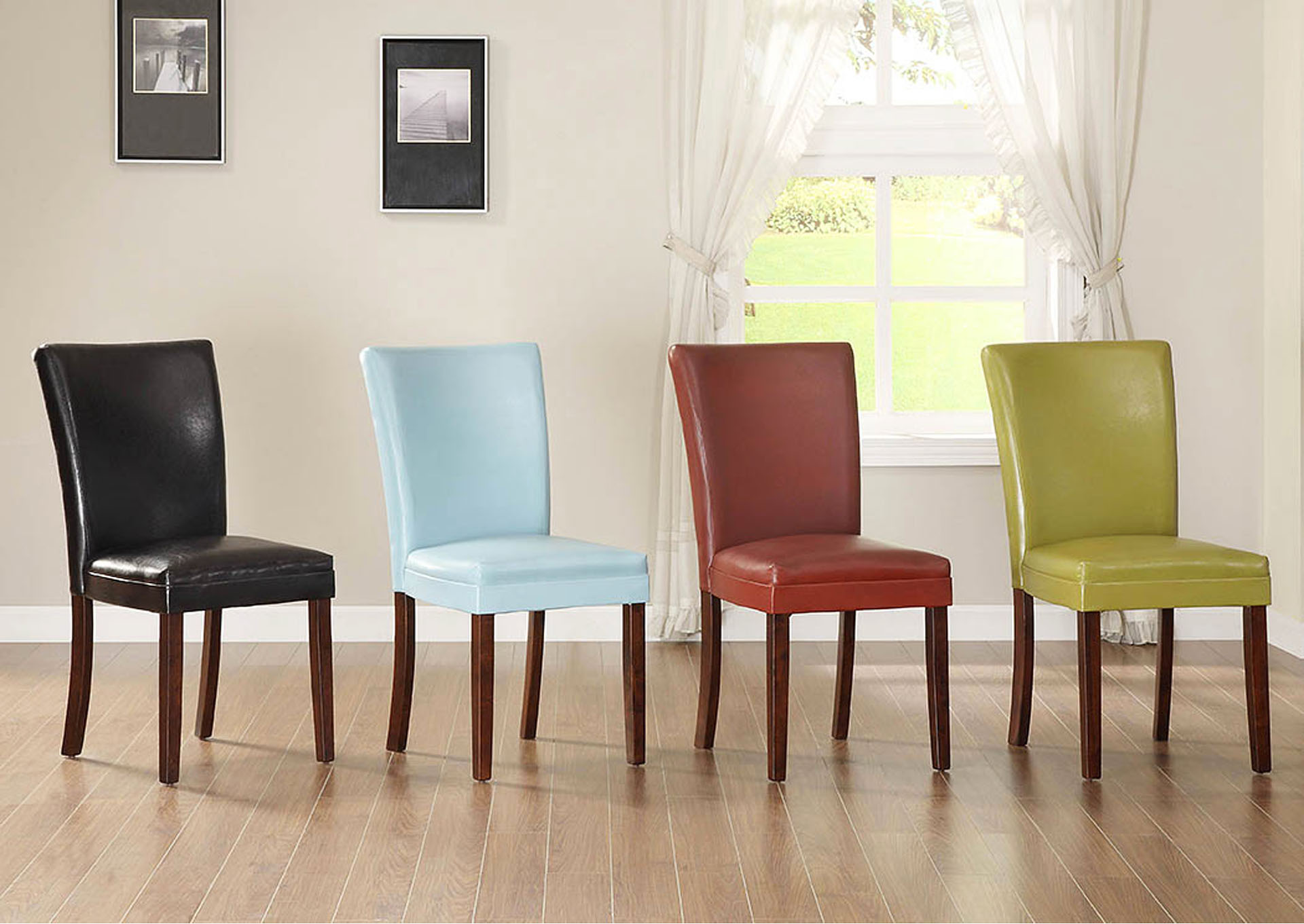 Belvedere Dark Brown Side Chair (Set of 2),Homelegance