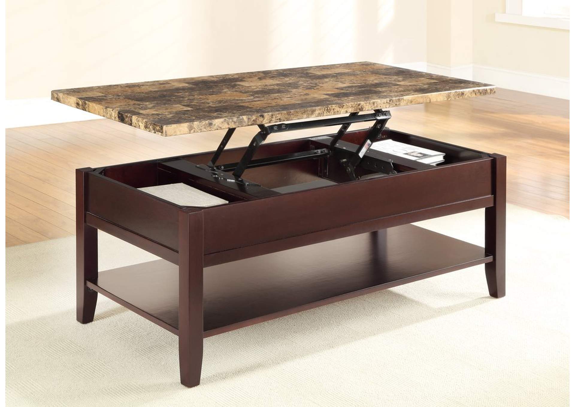 Lift Top Cocktail Table; Paper,Homelegance