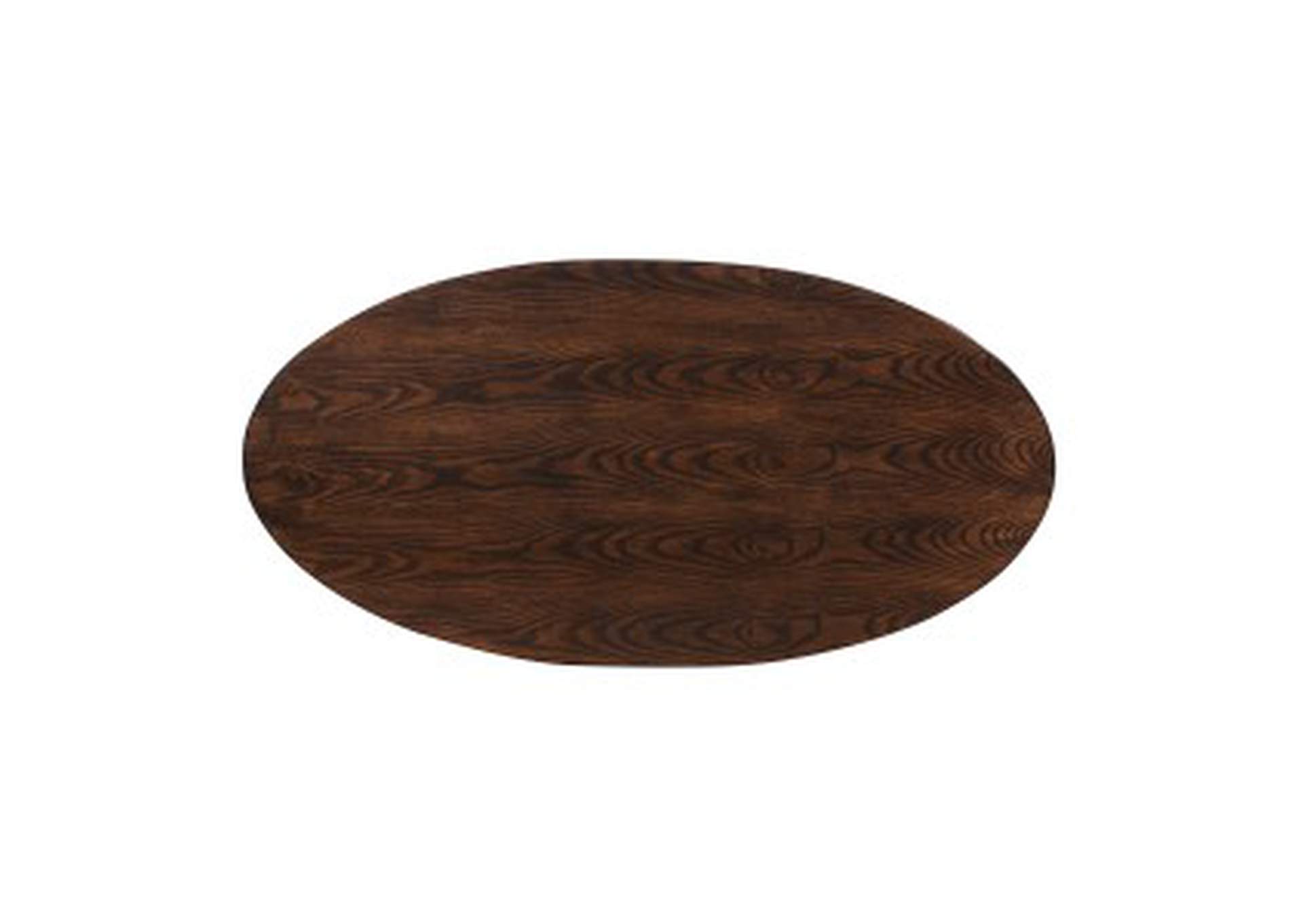 Lhasa Walnut Finish Cocktail Table, Oval, Ash Veneer, Walnut Finish,Homelegance