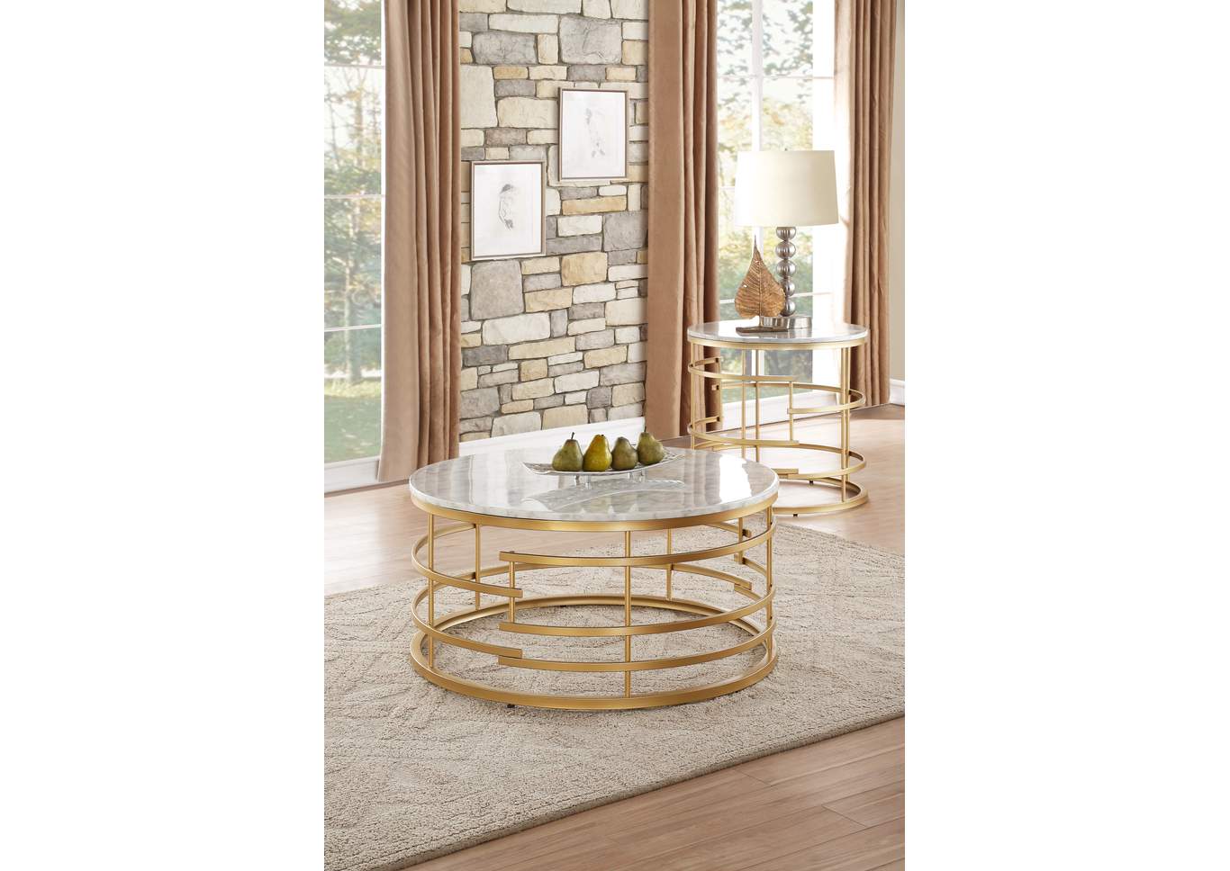 Brassica Gold Cocktail Table,Homelegance