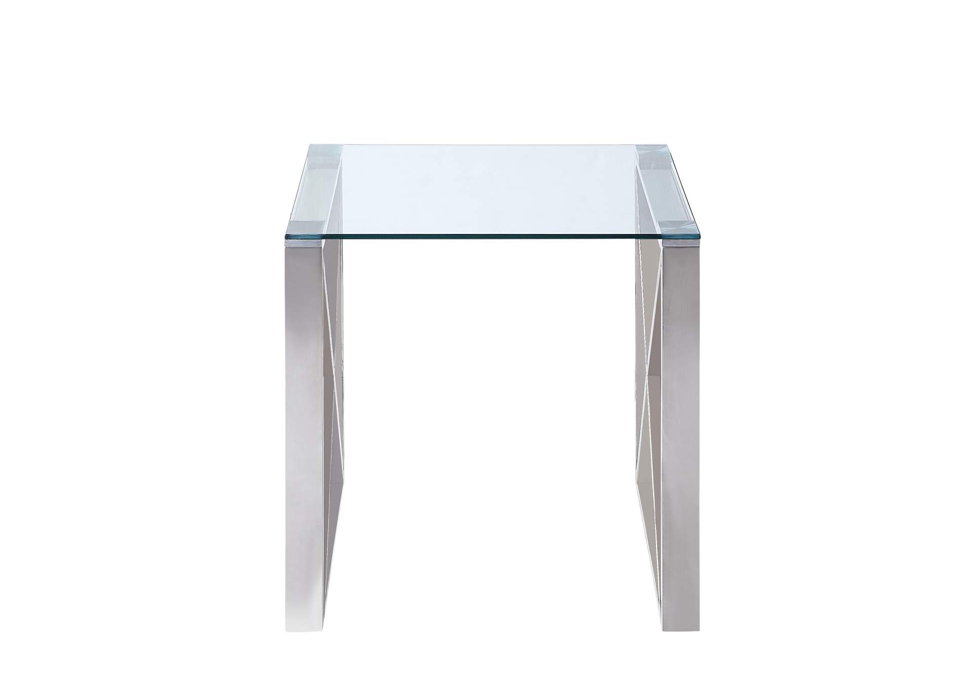 Rush White End Table,Homelegance