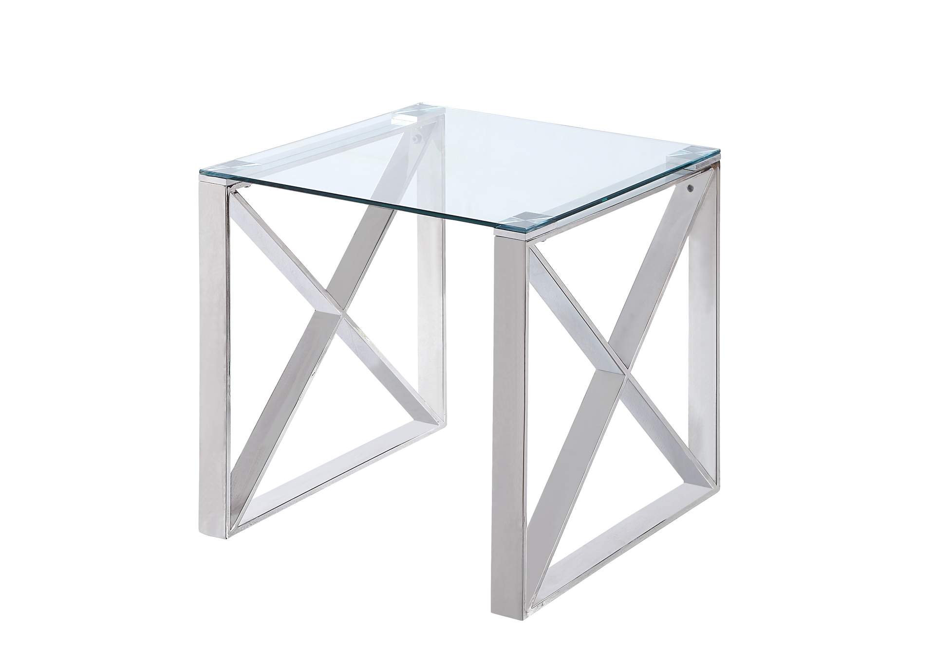 Rush White End Table,Homelegance