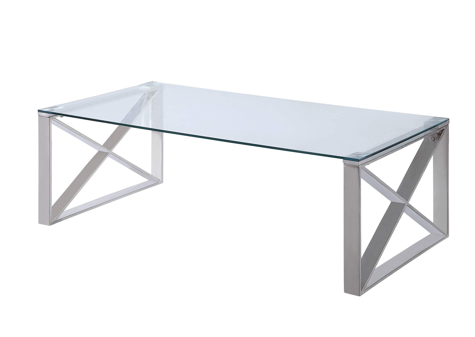 Rush Clear Cocktail Table,Homelegance