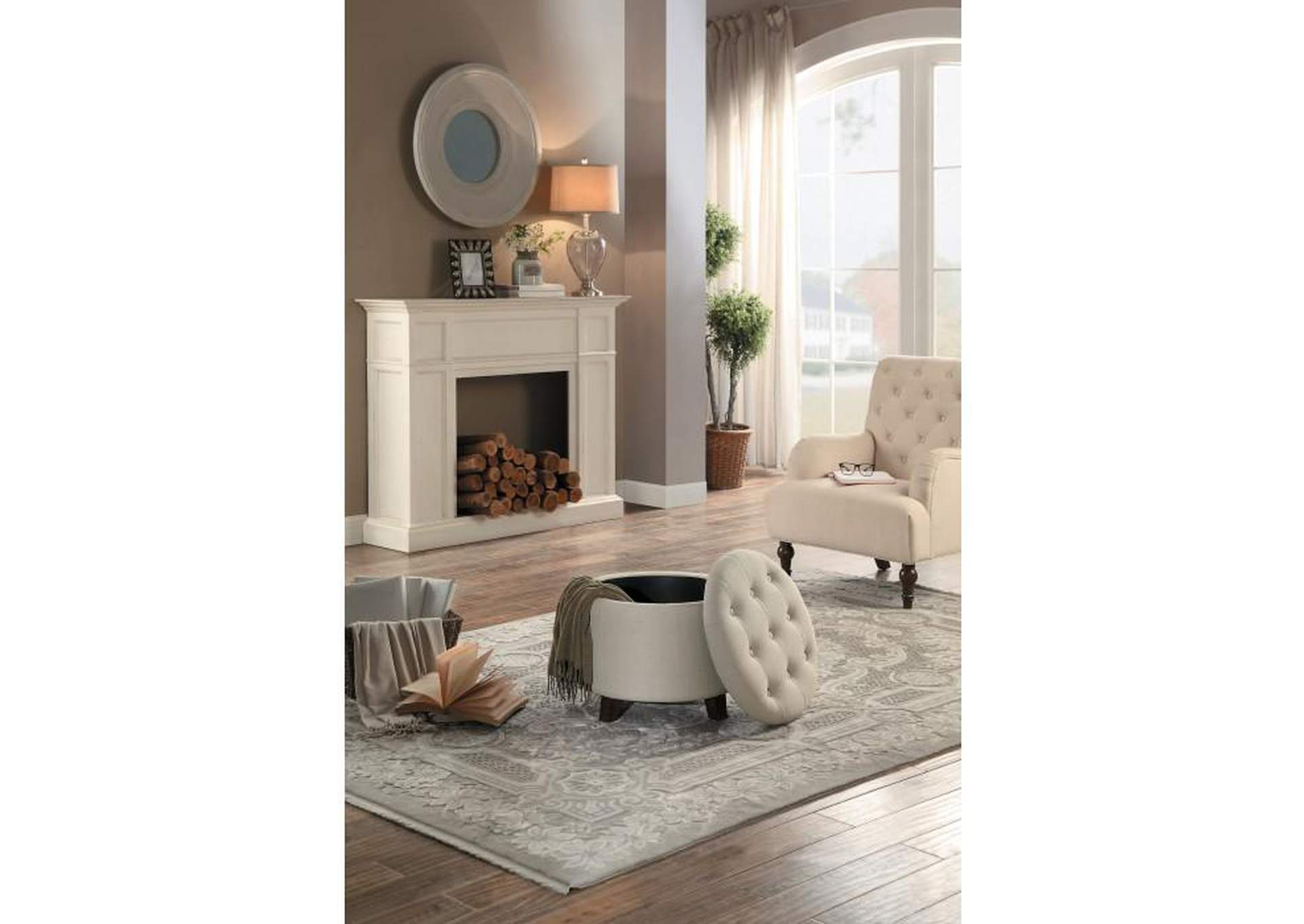 Cleo Storage Ottoman,Homelegance