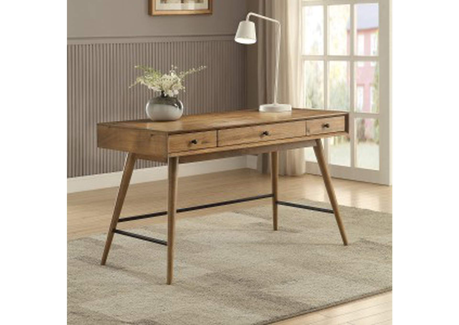 Lavi Writing Desk With Three Functional Drawers,Homelegance