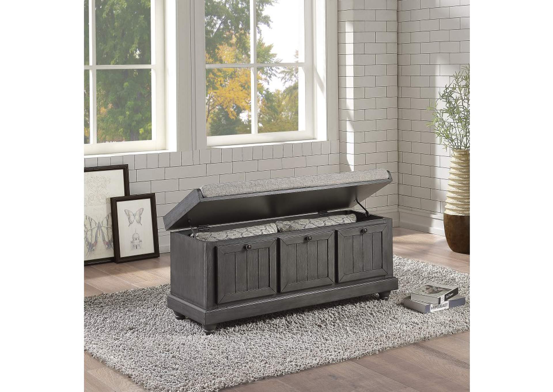 Woodwell Lift Top Storage Bench,Homelegance