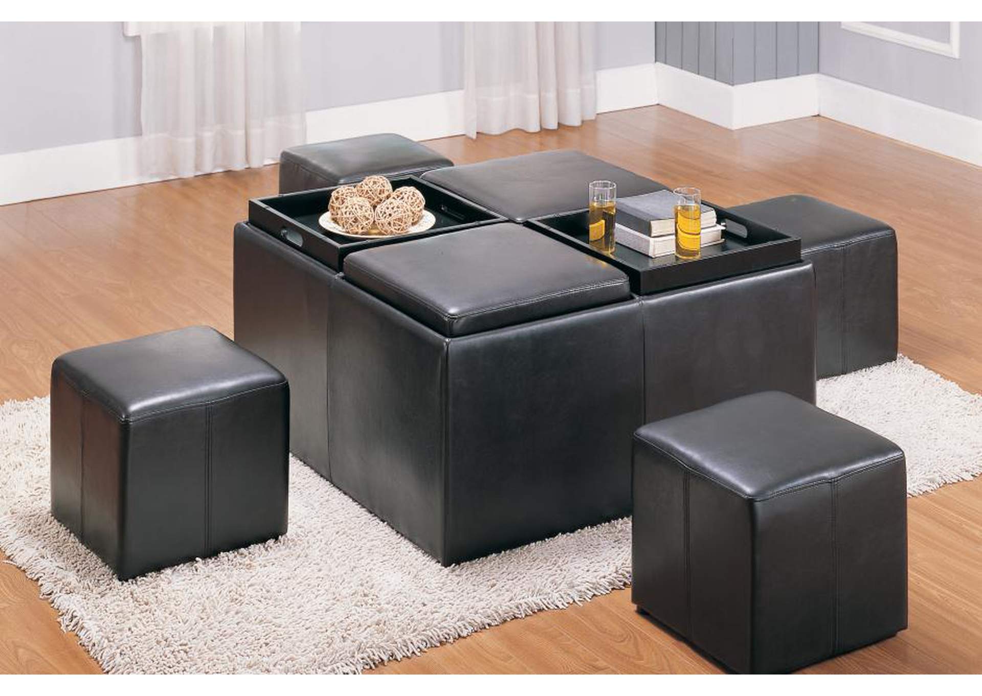 Claire Storage Ottoman,Homelegance