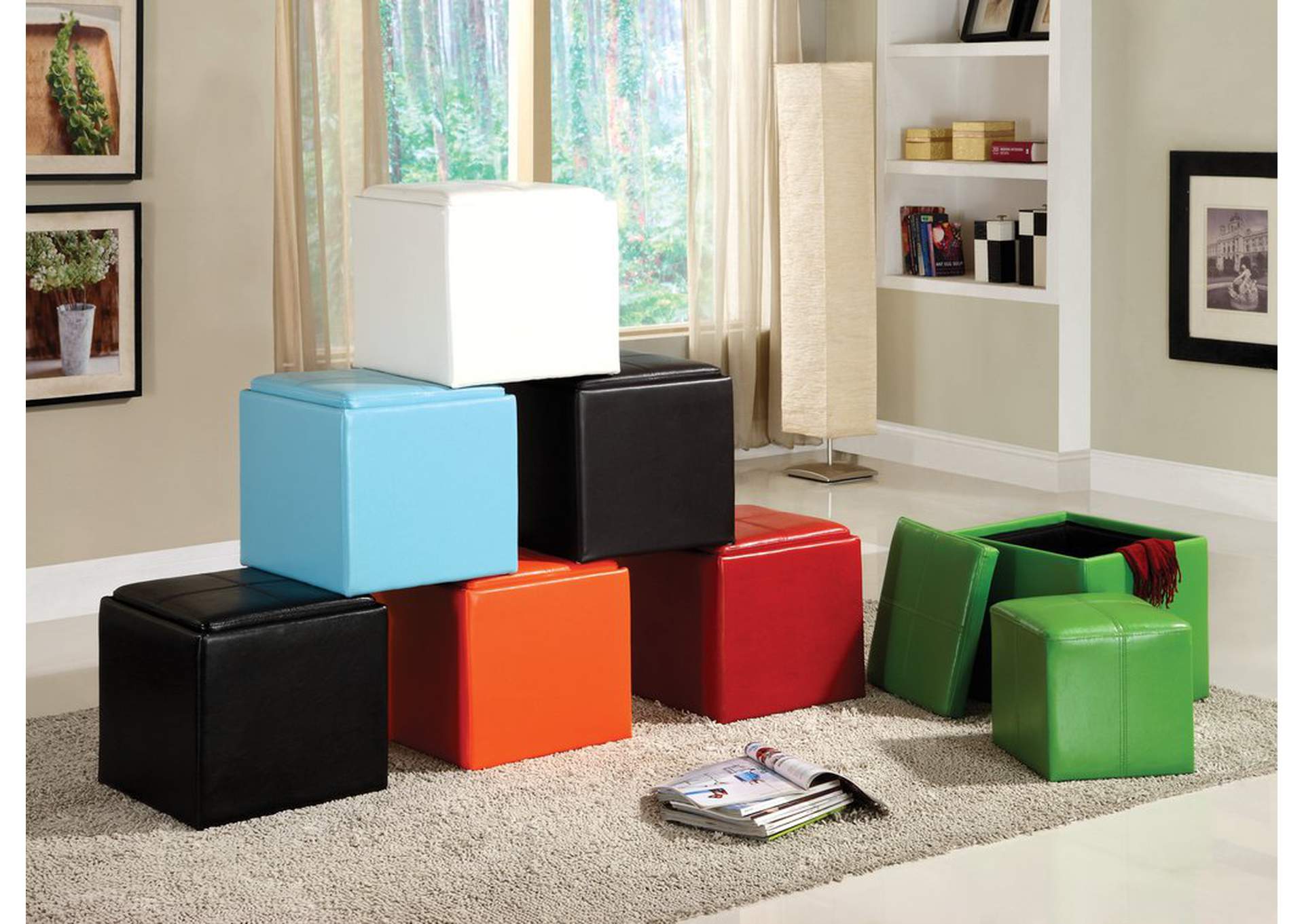 Strg End Table W/Ottmn; Grn Pu,Homelegance