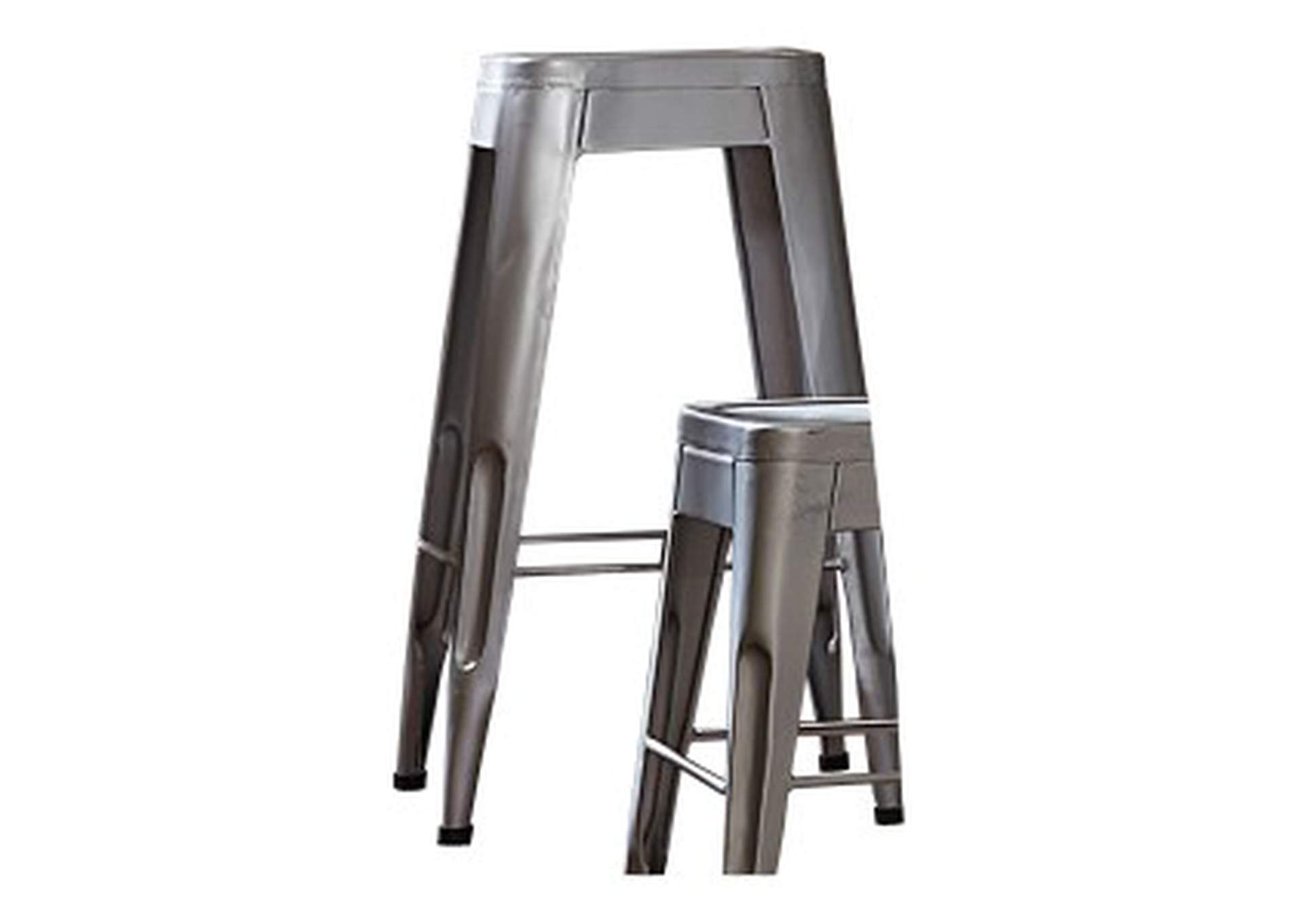 Amara Silver 29" Metal Stool, Silver,Homelegance