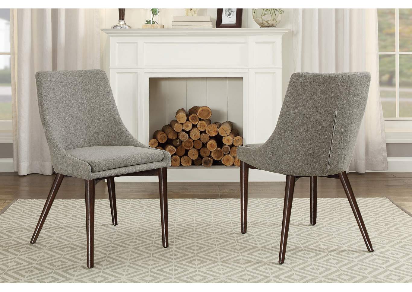 Gray Side Chair [Set of 2],Homelegance