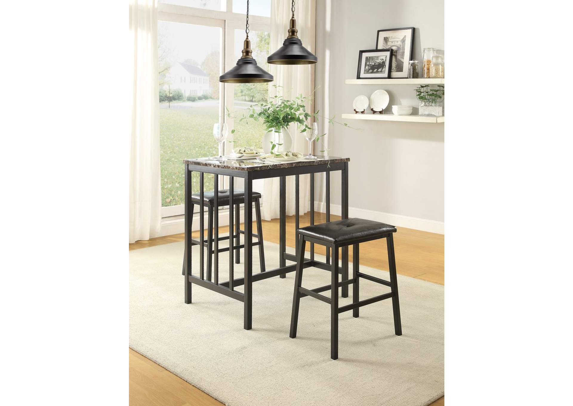 3 Piece Pk Counter Height Dining Set,3A,Homelegance