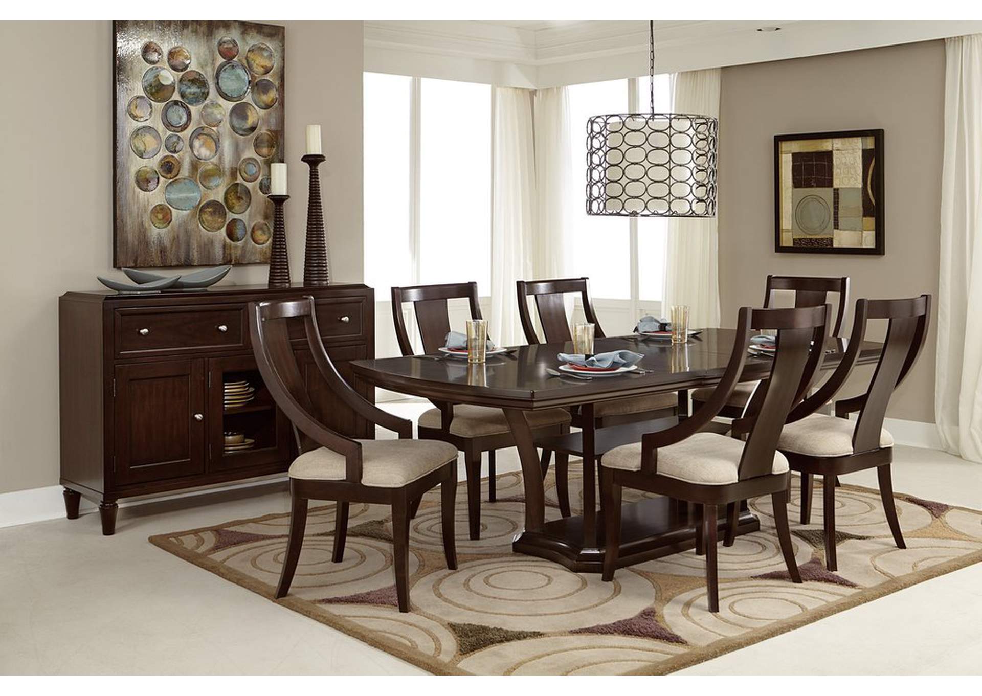 Dining Chair W/Curved Arms, Fabric,Homelegance