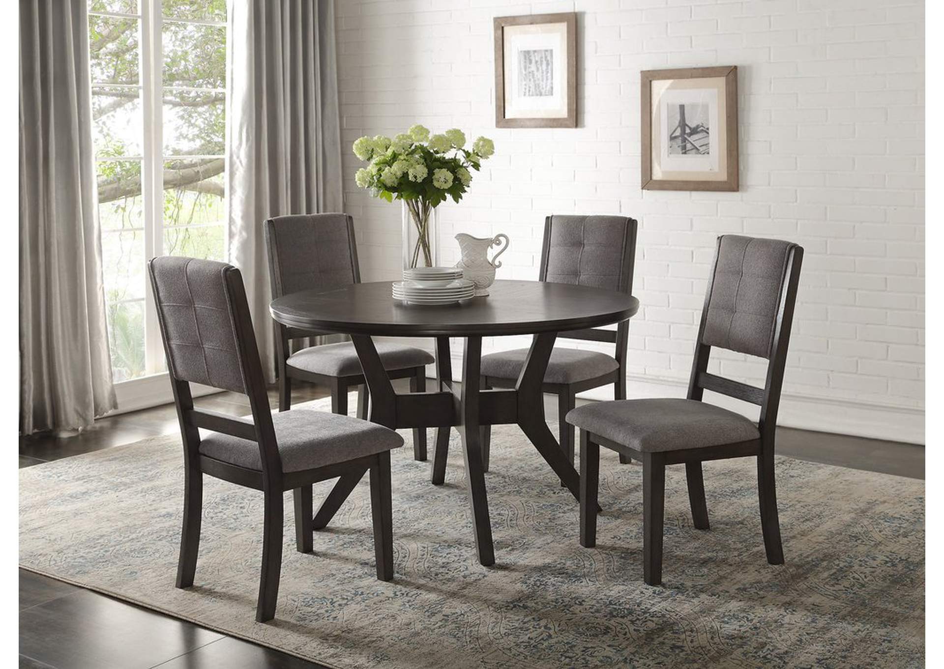 Gray Rd Dining Table, Acacia Vner,Homelegance