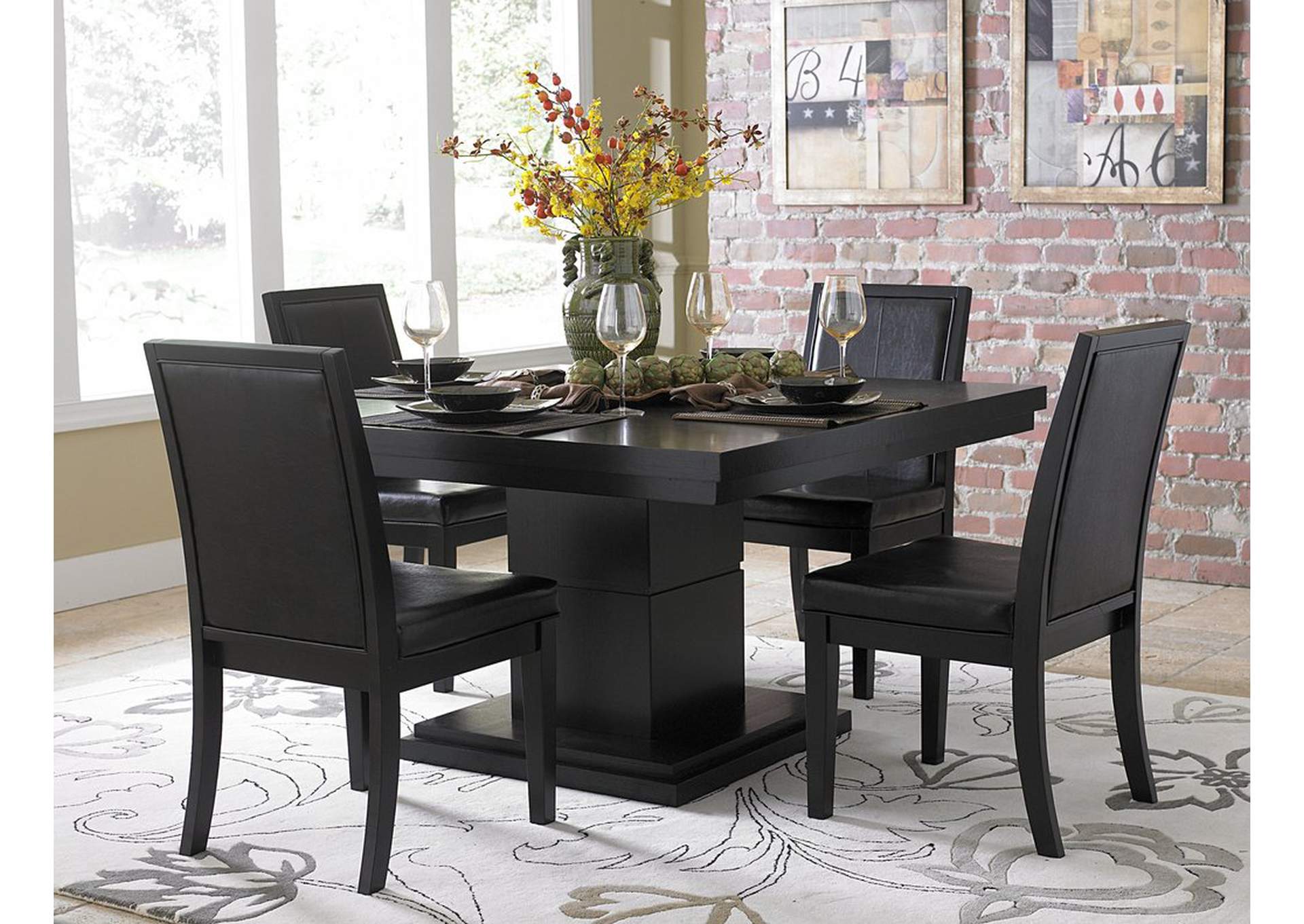 Side Chair;Blk P/U,Homelegance