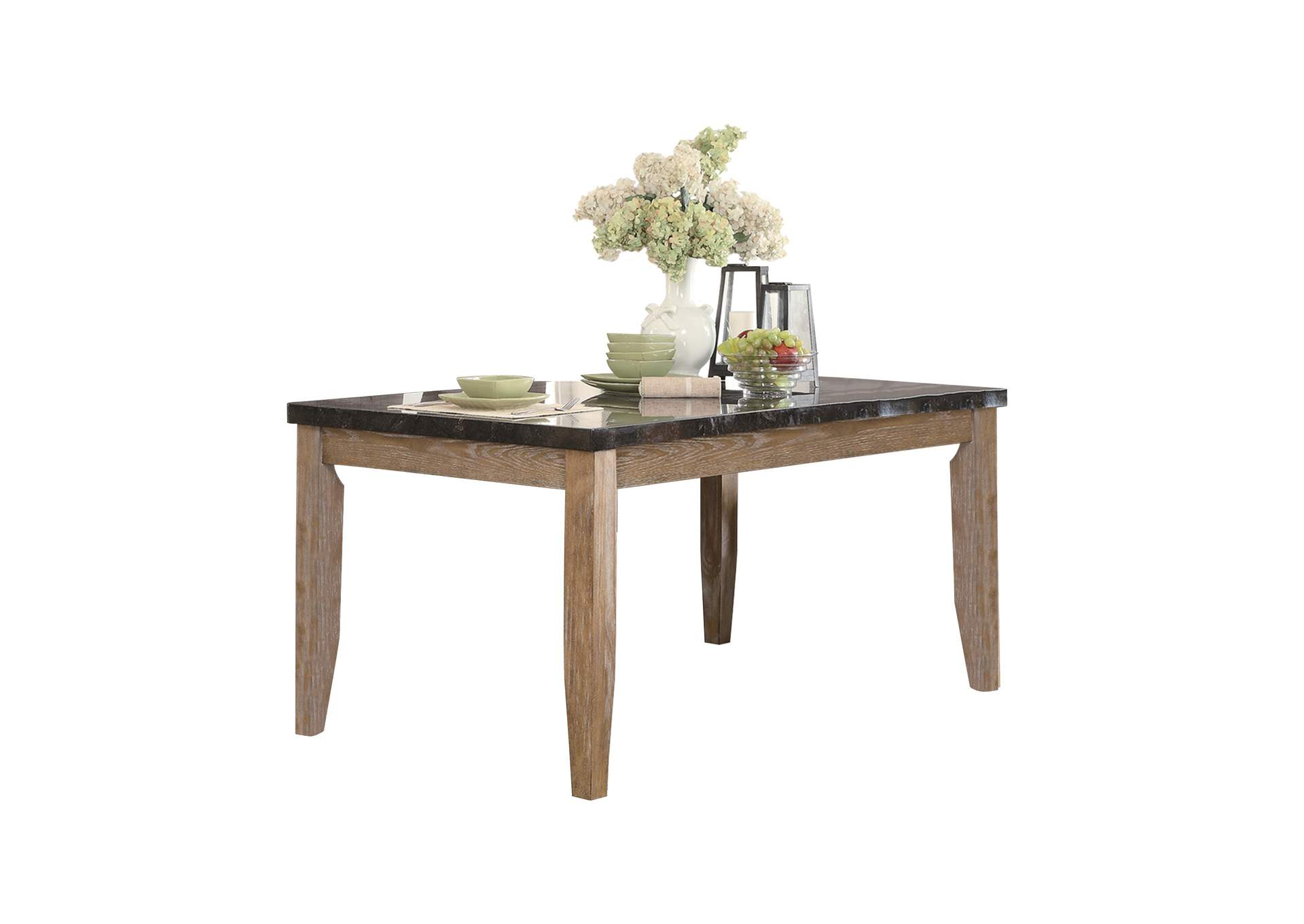 Grey Dining Table, Faux Marble Top,Homelegance