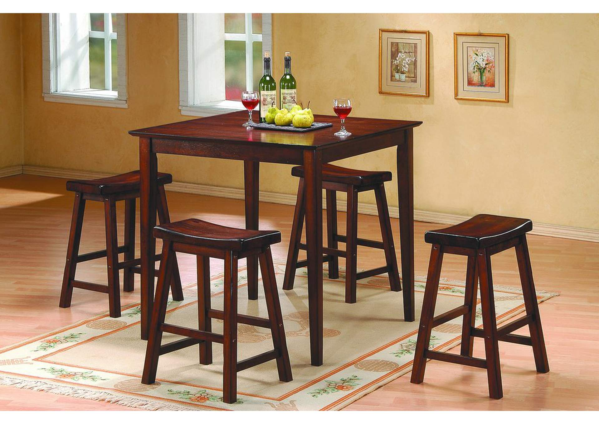 5 Piece Pack Counter Set; Distrsd Dining Chairy,Homelegance
