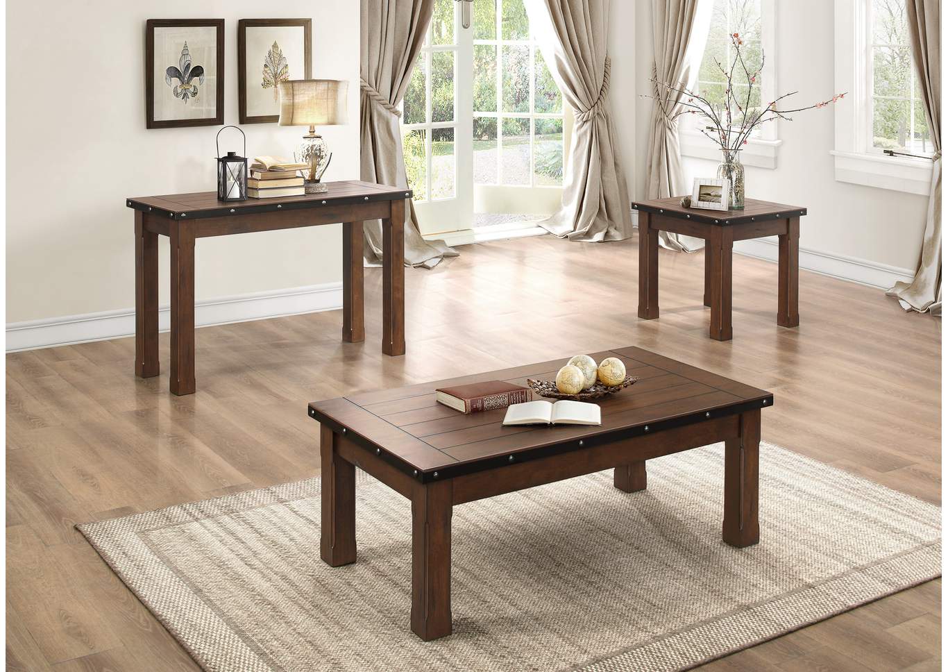 Schleiger Brown Cocktail Table,Homelegance