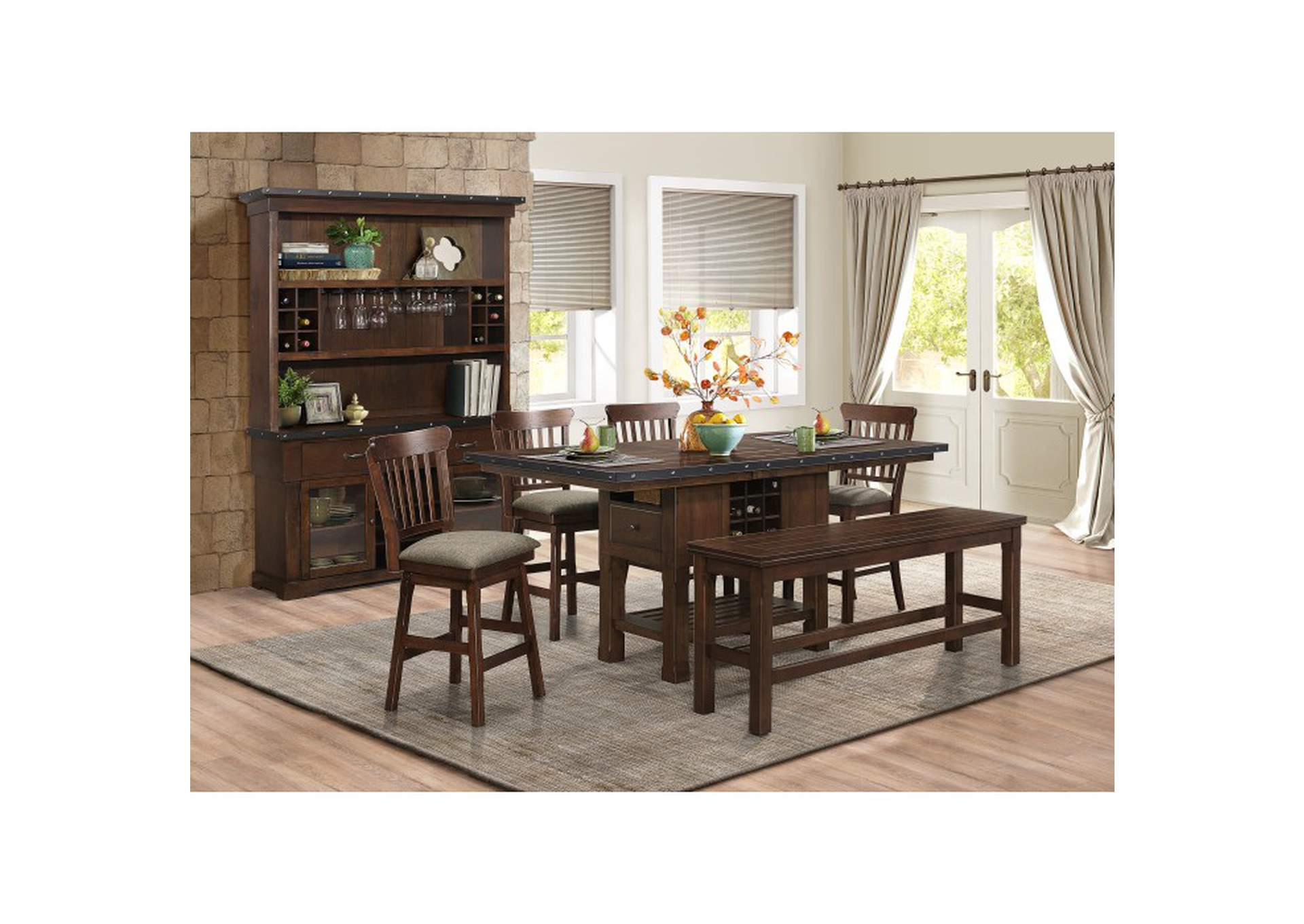 Schleiger Swivel Counter Height Chair,Homelegance