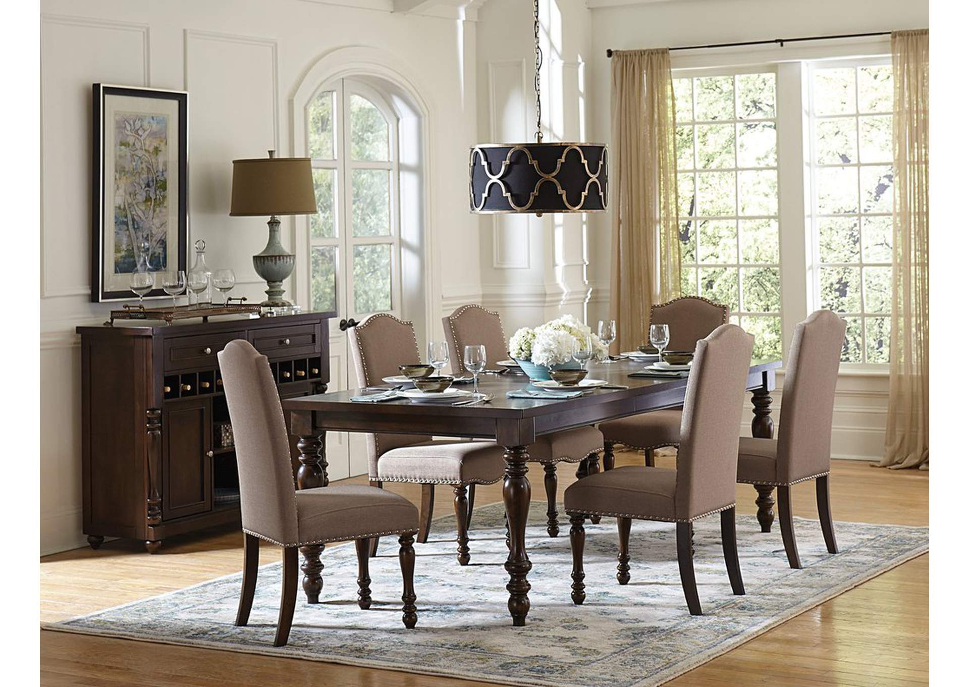 Side Chair, Fabrc & Nailhd,Homelegance