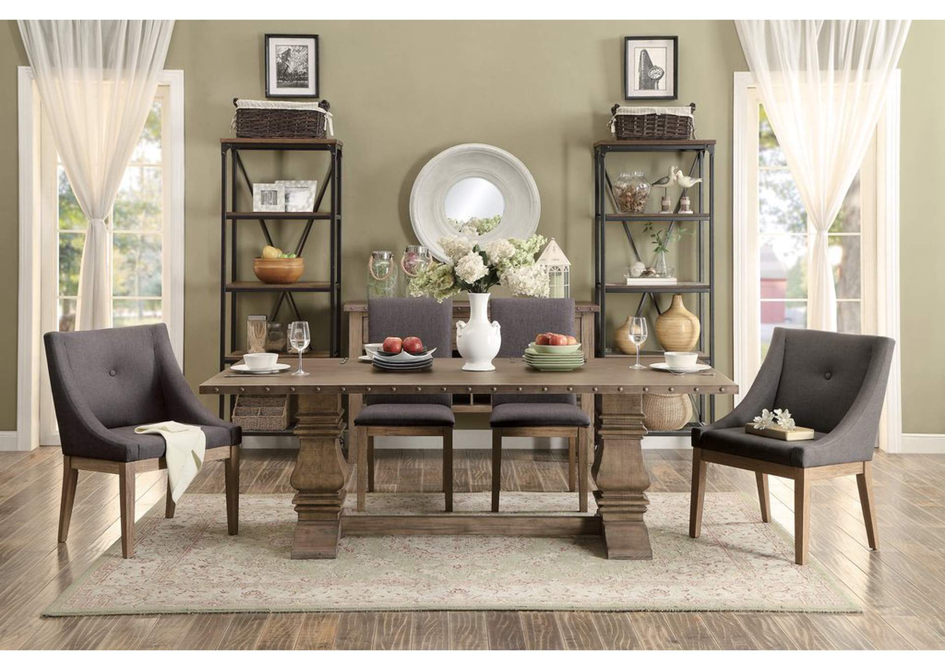 Side Chair, Fabrc & Nailh-Hd,Homelegance