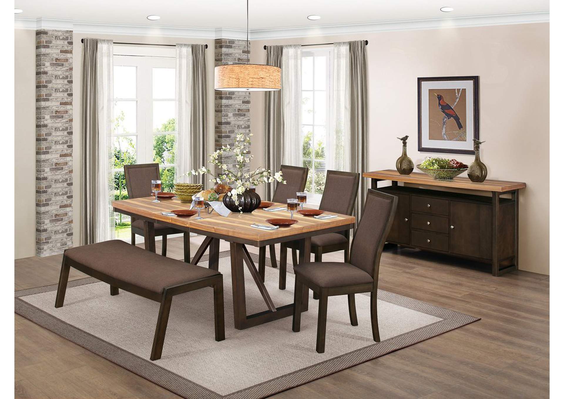 Bench, Choc Fabric,Homelegance