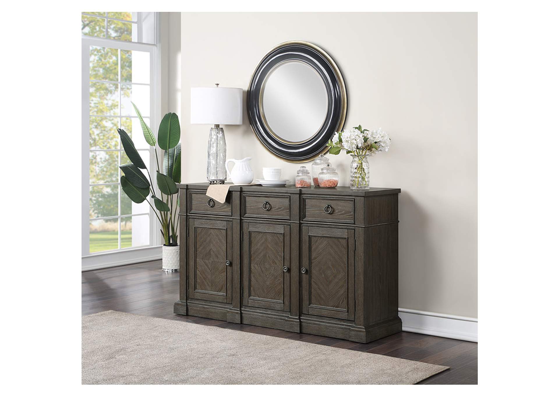 Sarasota Server with 3 Drawers and 3 Doors,Homelegance