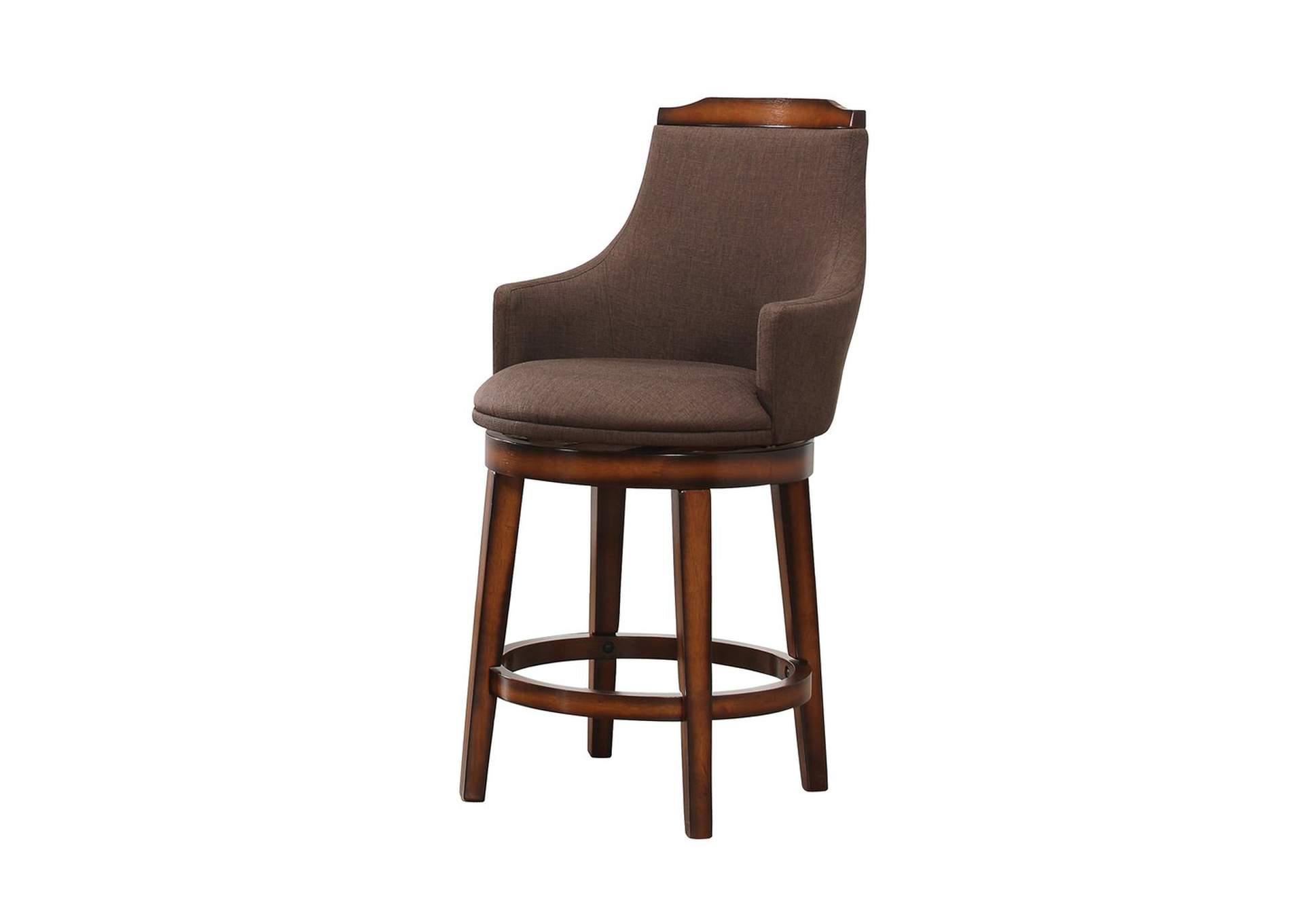 360Swivel Counter Hg Dining Chair,Choc Linen,Homelegance