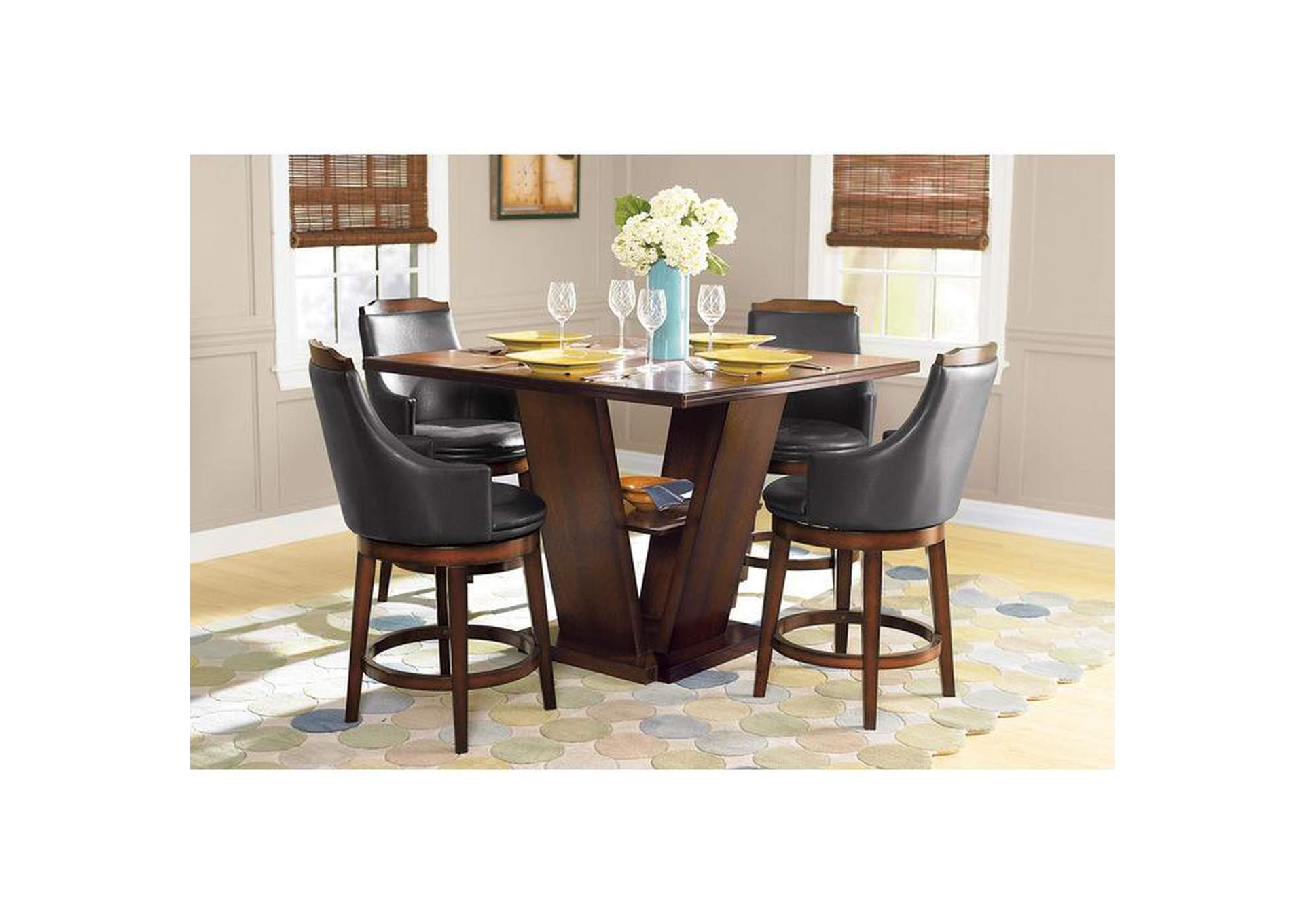 Bayshore Counter Height Table With Storage Base,Homelegance