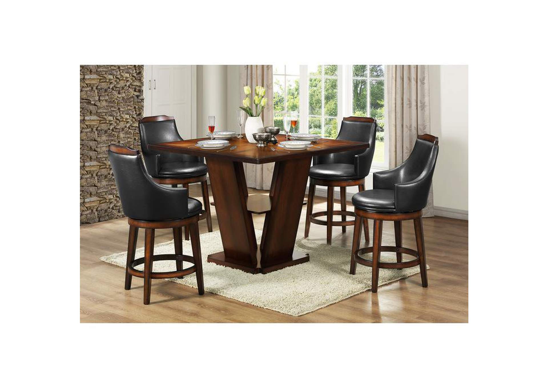 Bayshore Counter Height Table With Storage Base,Homelegance