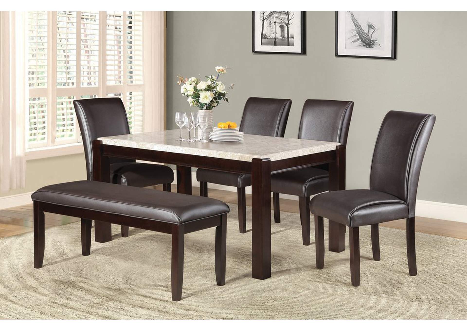 Black Bench, 49"L, Black P/U,Homelegance