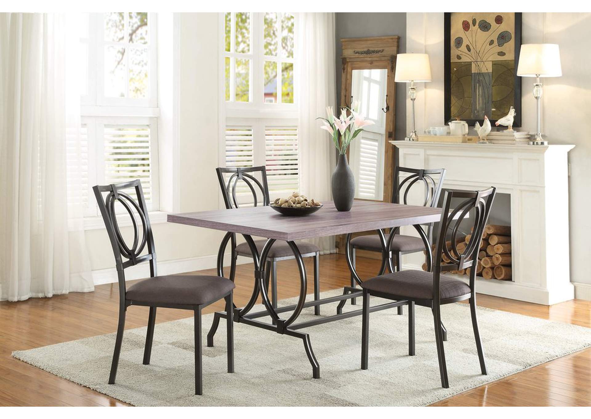 Side Chair, Choc Fabric,Homelegance