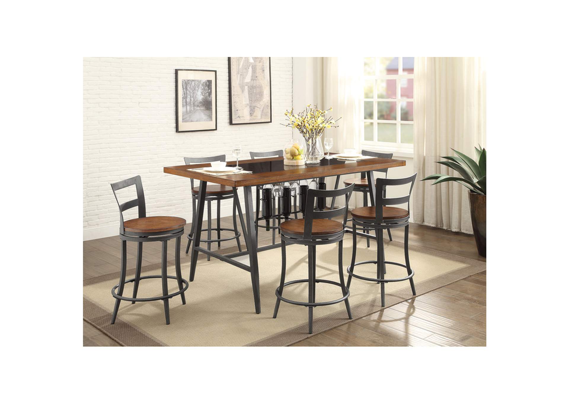 Swivel Cntr Hght Chr, Metal Frame,3A,Homelegance