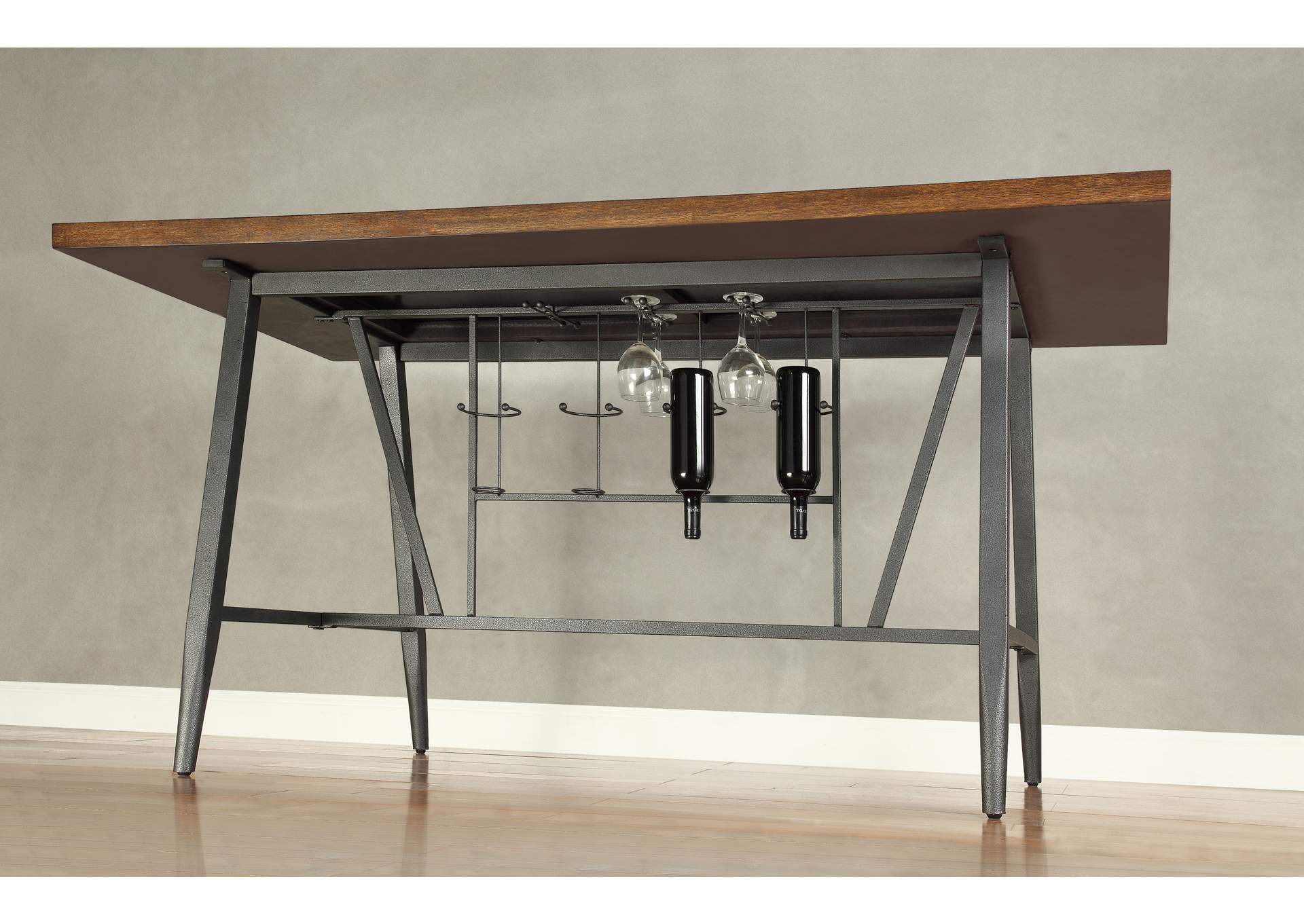 Brown Counter Height Table W/ Glass Insert,Homelegance