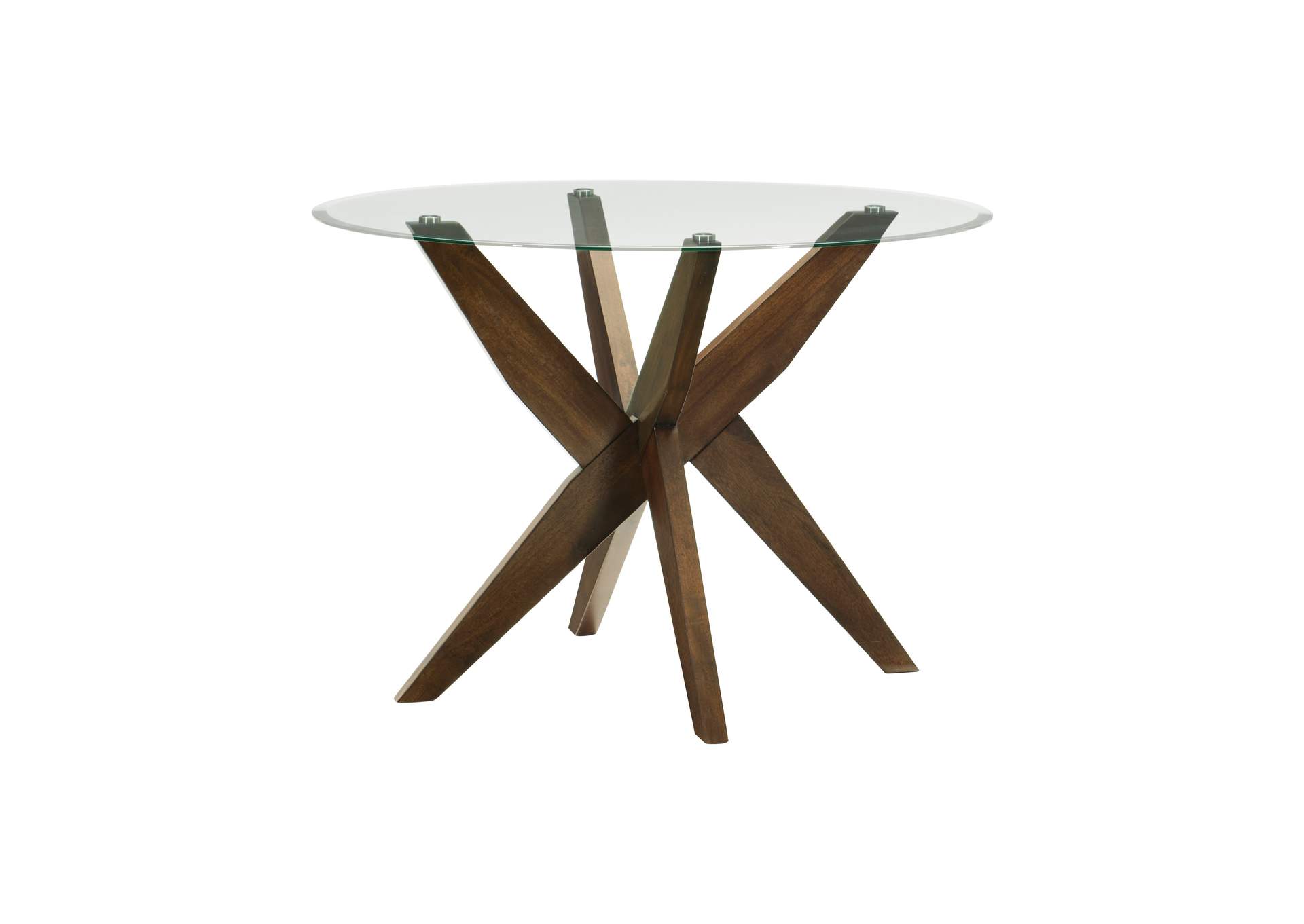Round Glass Dining Table, Tempered,Homelegance