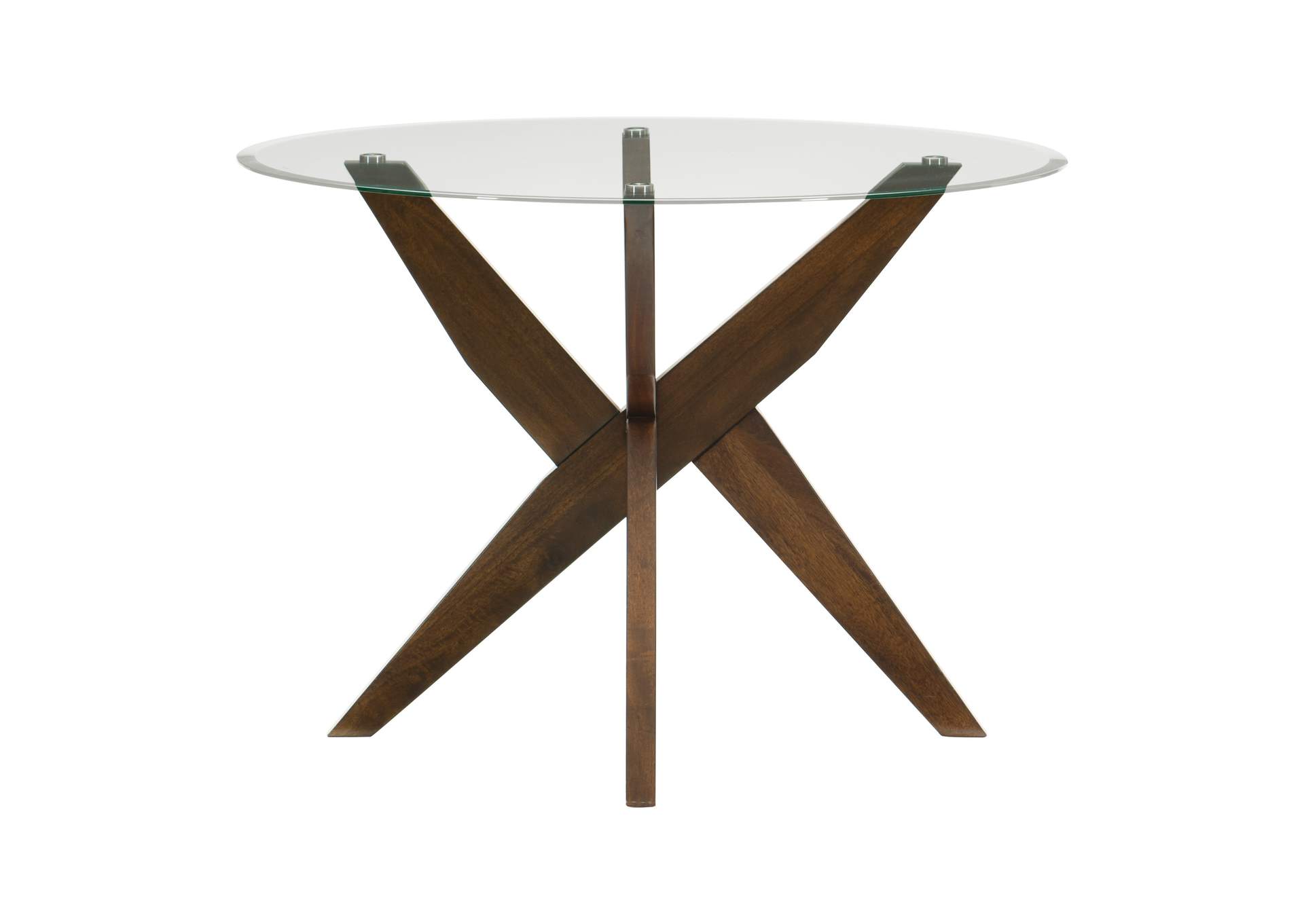 Round Glass Dining Table, Tempered,Homelegance