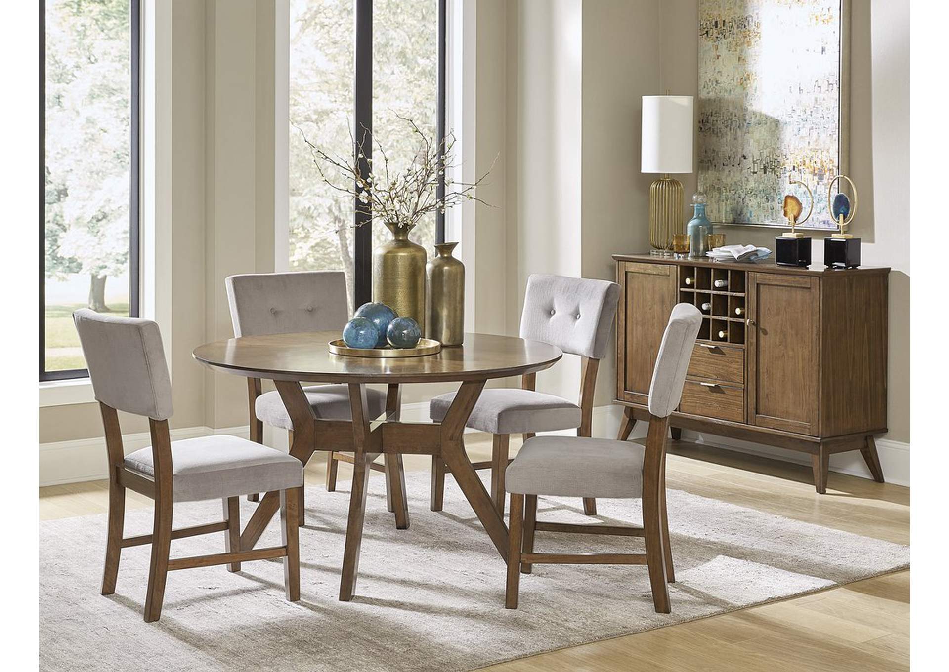 Round Dining Table, Mindy Veneer,Homelegance