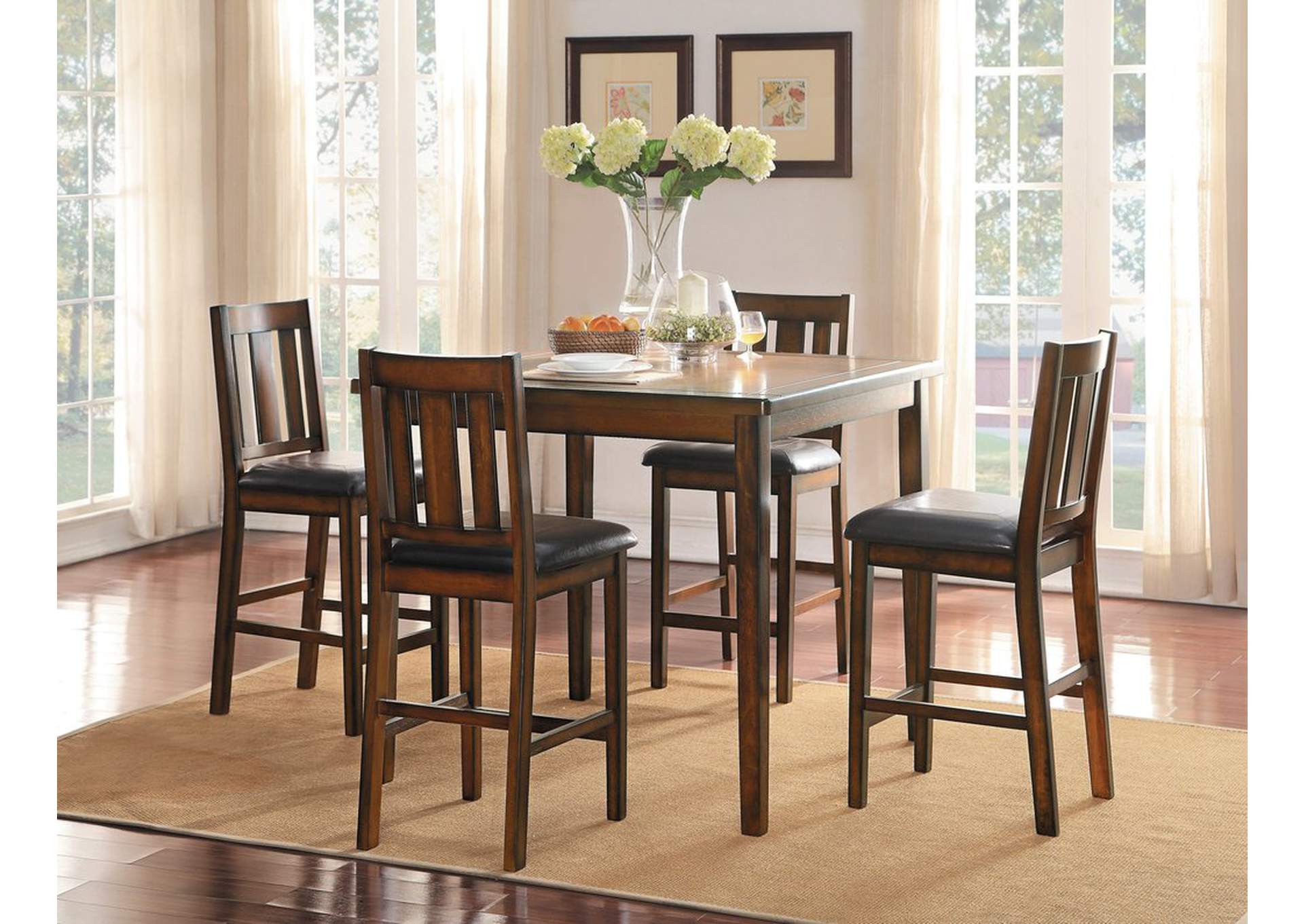 5 Piece Counter Height Dining Set,Homelegance