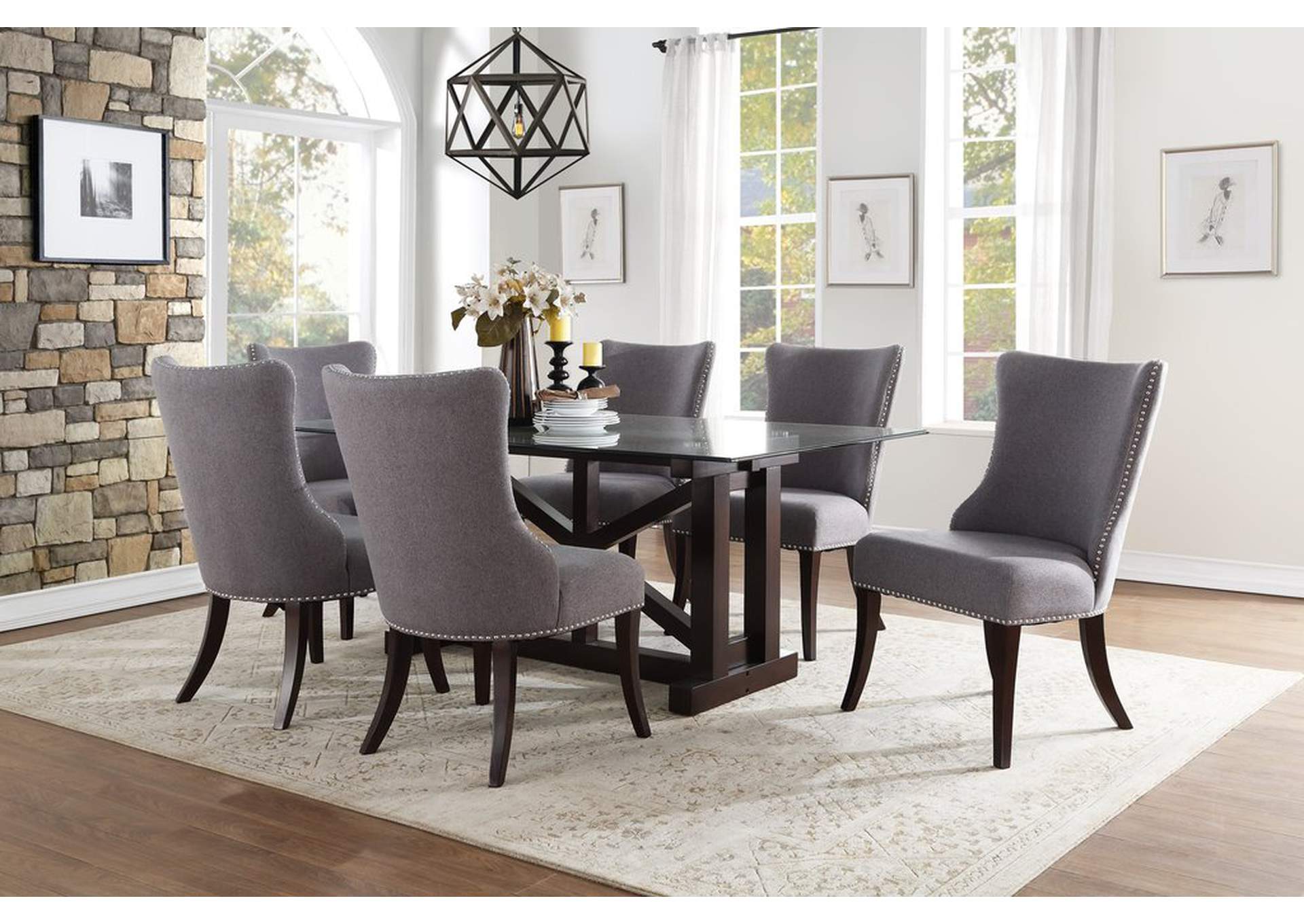 Gray Side Chair,,Homelegance